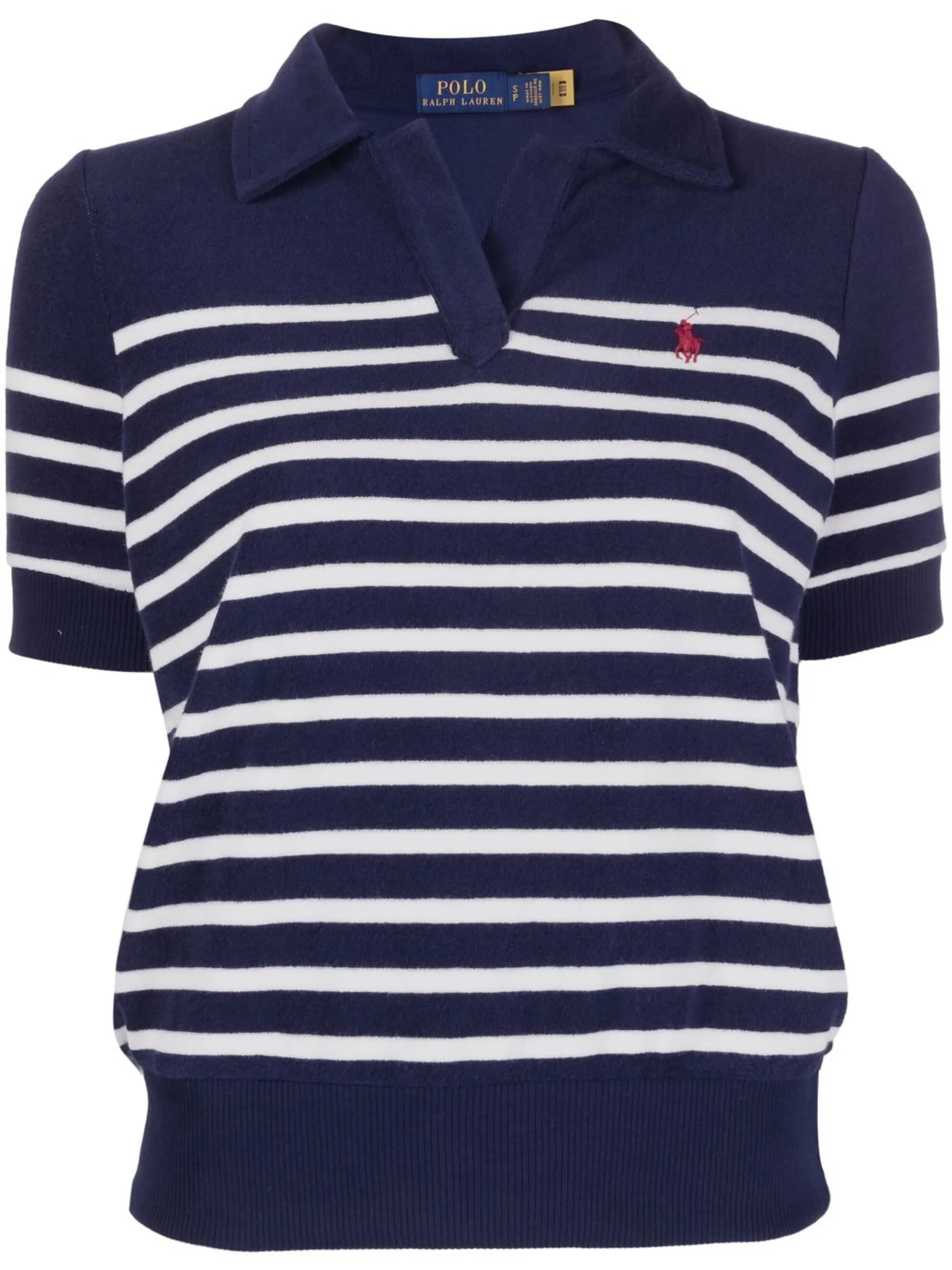 striped knitted polo shirt