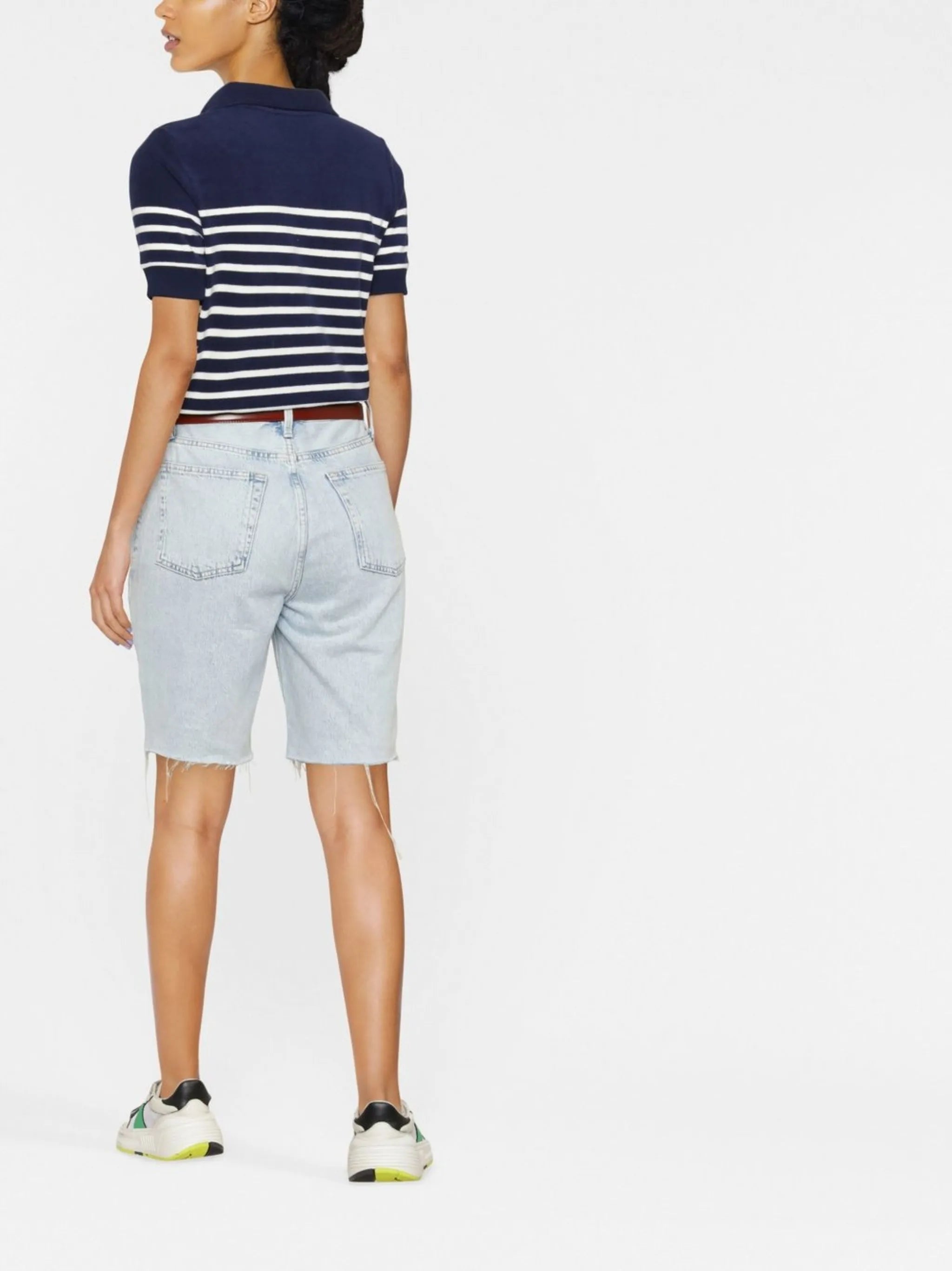 striped knitted polo shirt