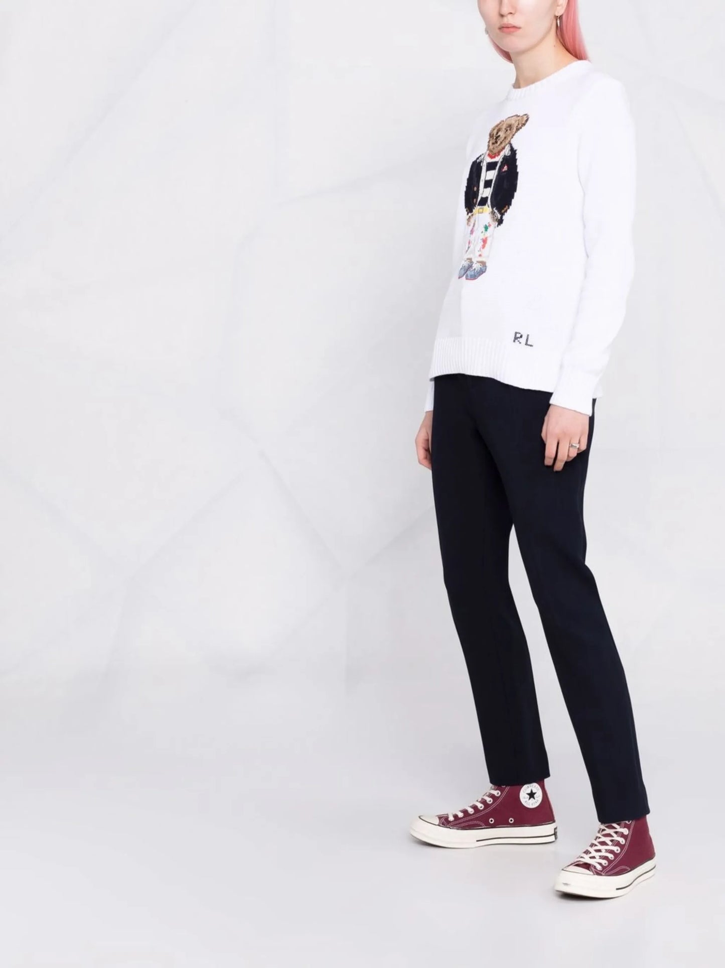 Polo Bear intarsia-knit sweater