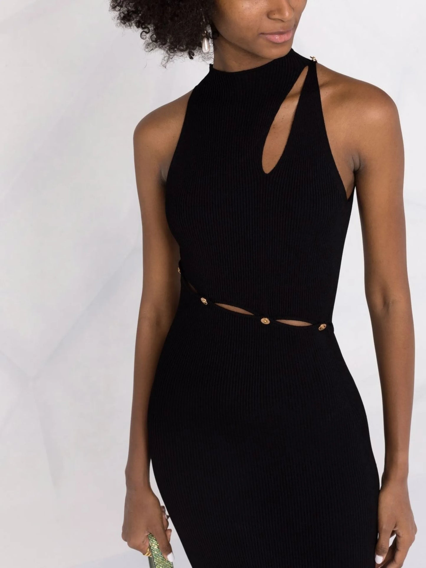 ribbed-knit cut-out dress