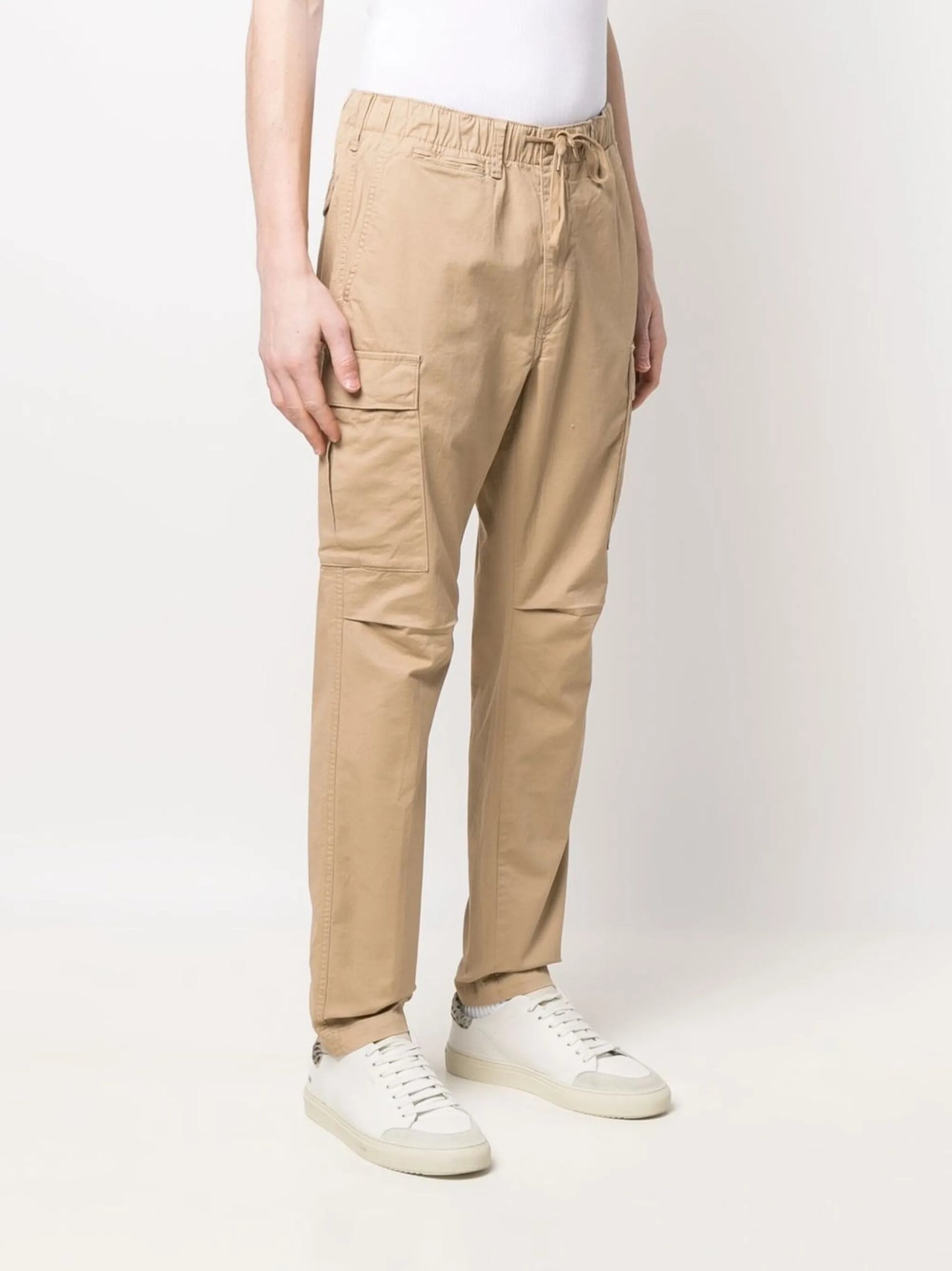 drawstring-waist cargo trousers