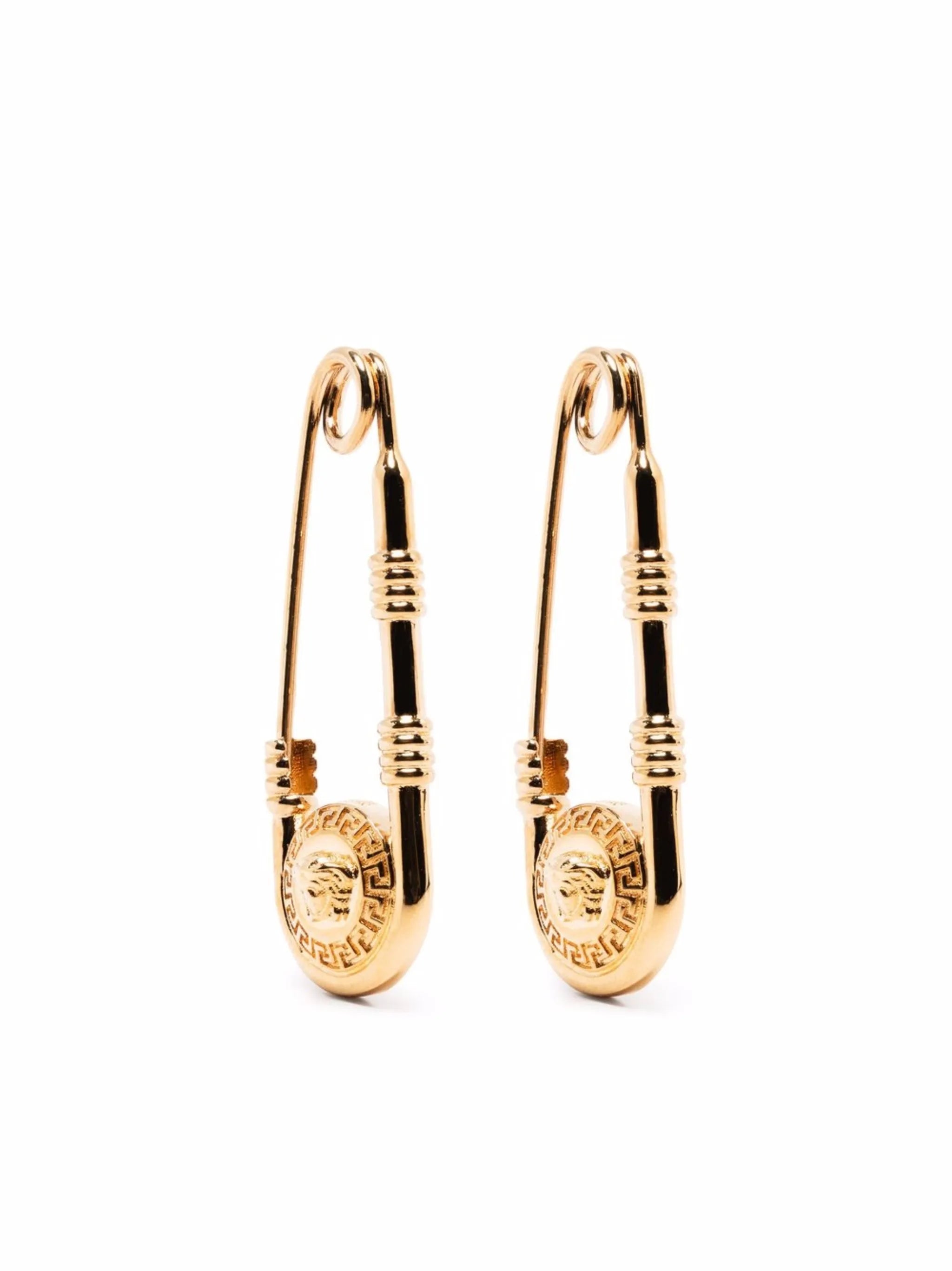 Safety-Pin Medusa earrings