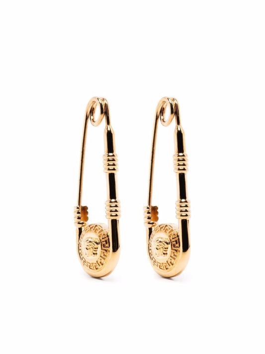 Safety-Pin Medusa earrings