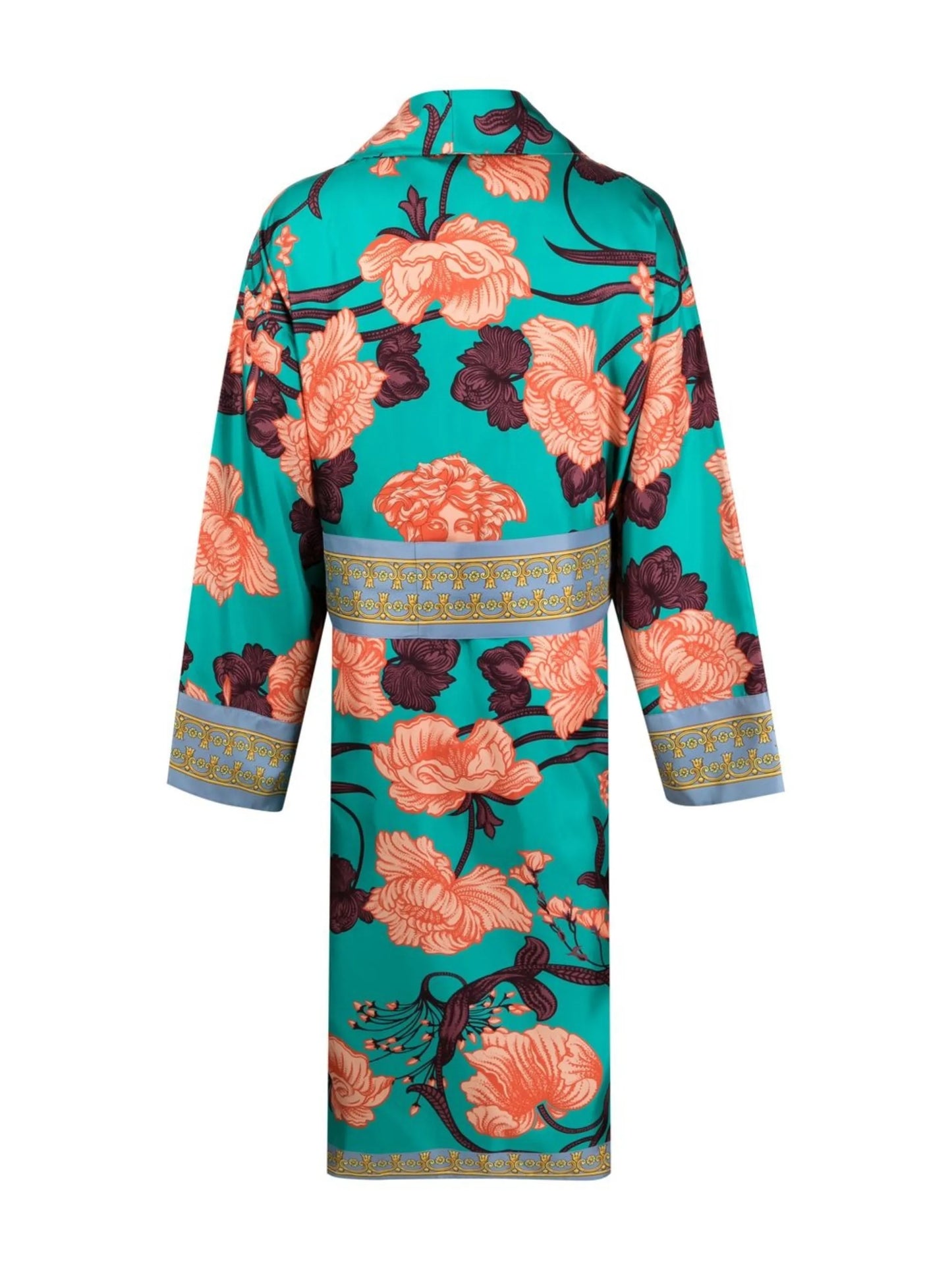 graphic-print silk robe