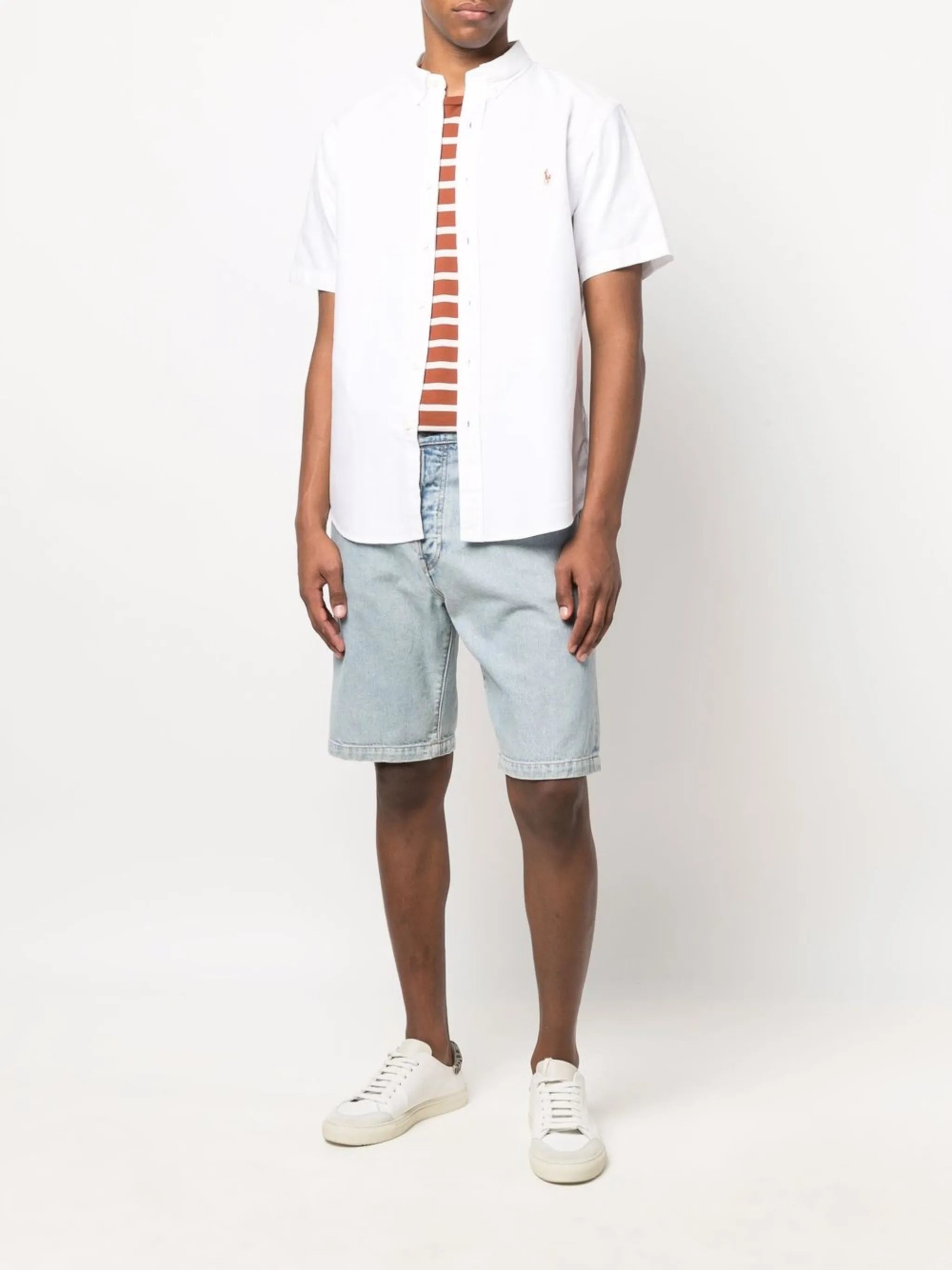 embroidered Oxford short-sleeve shirt