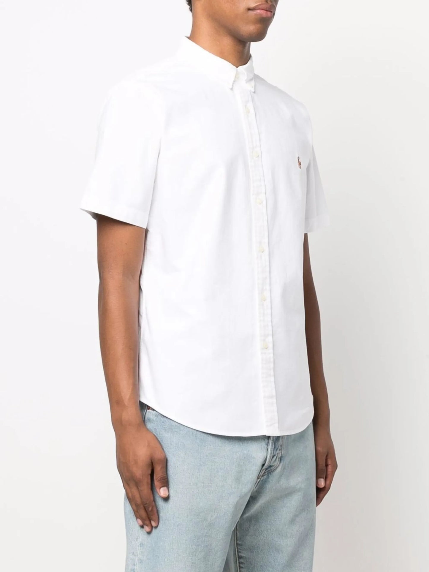embroidered Oxford short-sleeve shirt