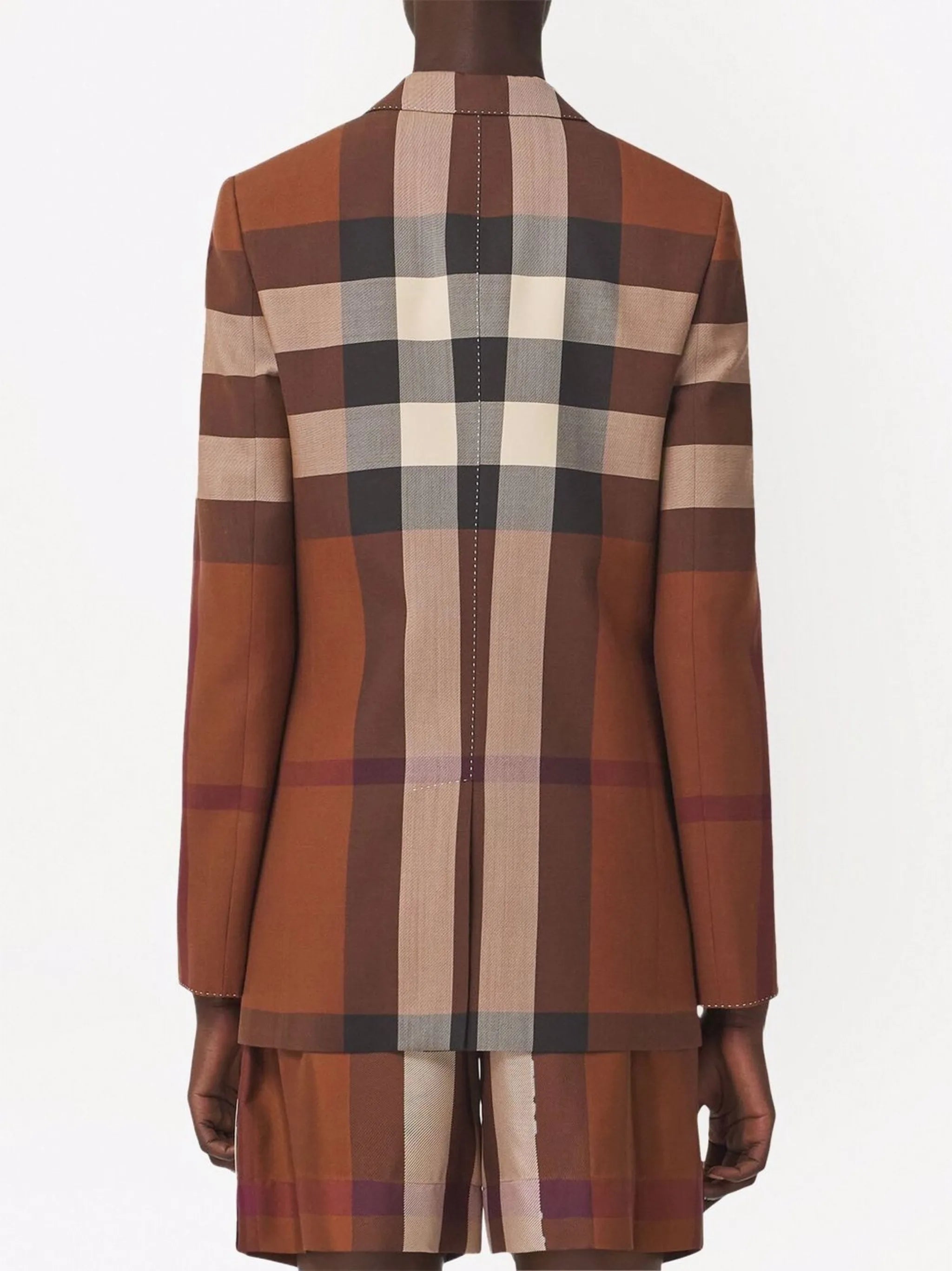 check-print single-breasted blazer