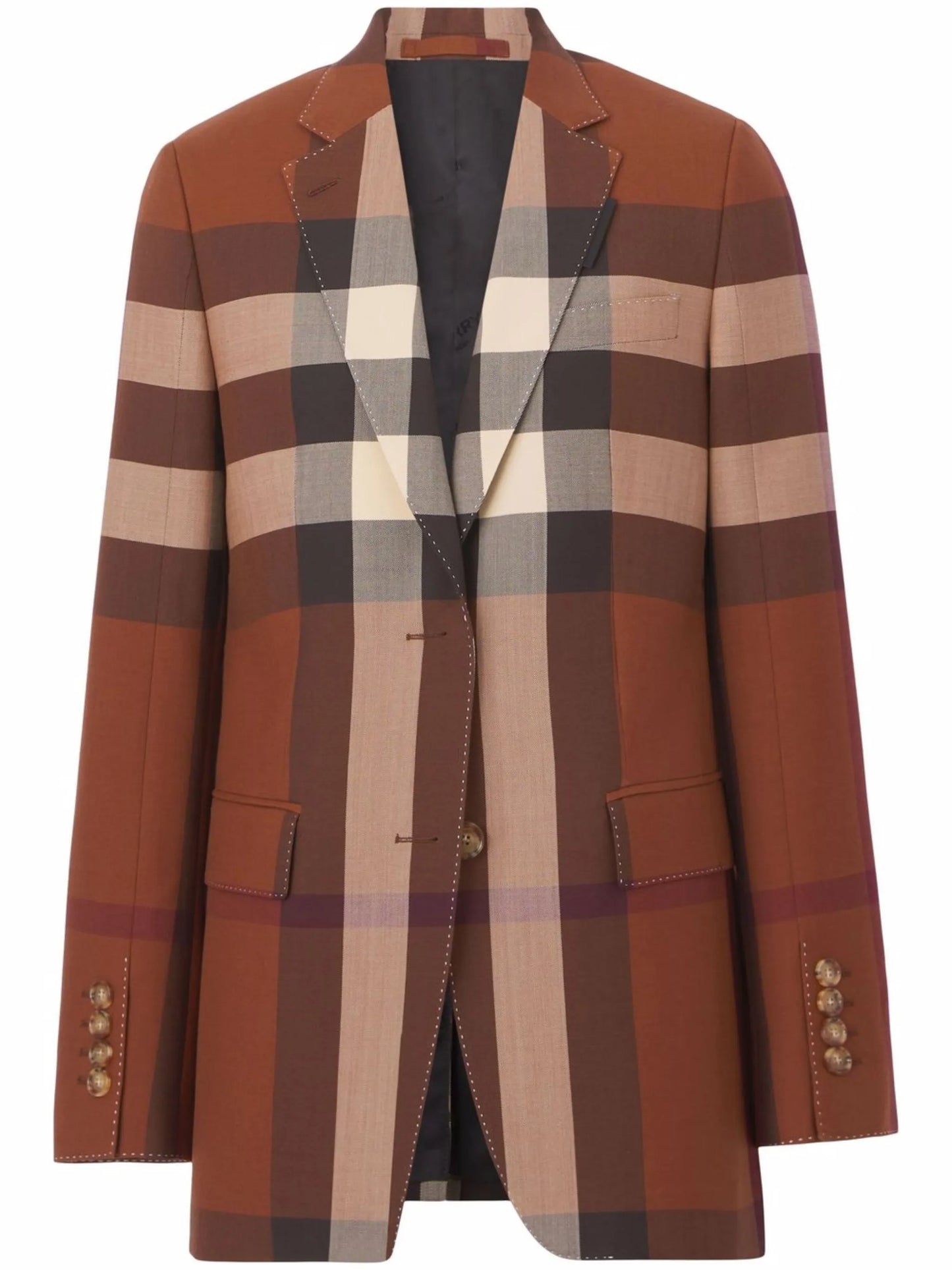 check-print single-breasted blazer