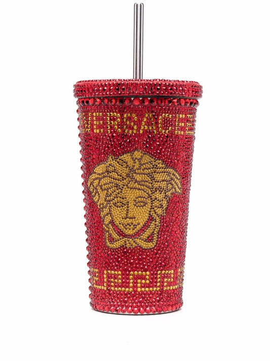 Medusa crystal-embellished travel cup
