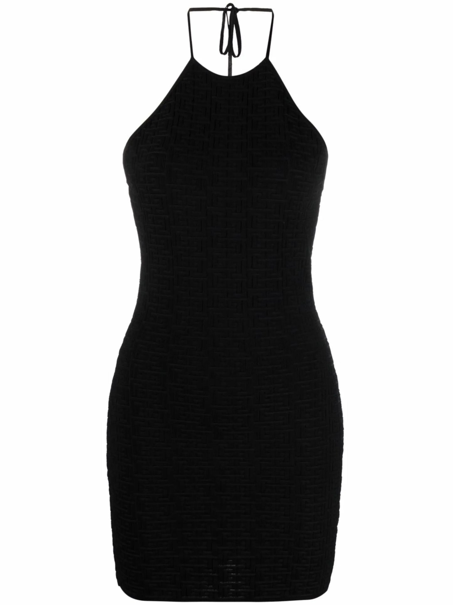 textured-knit monogram minidress