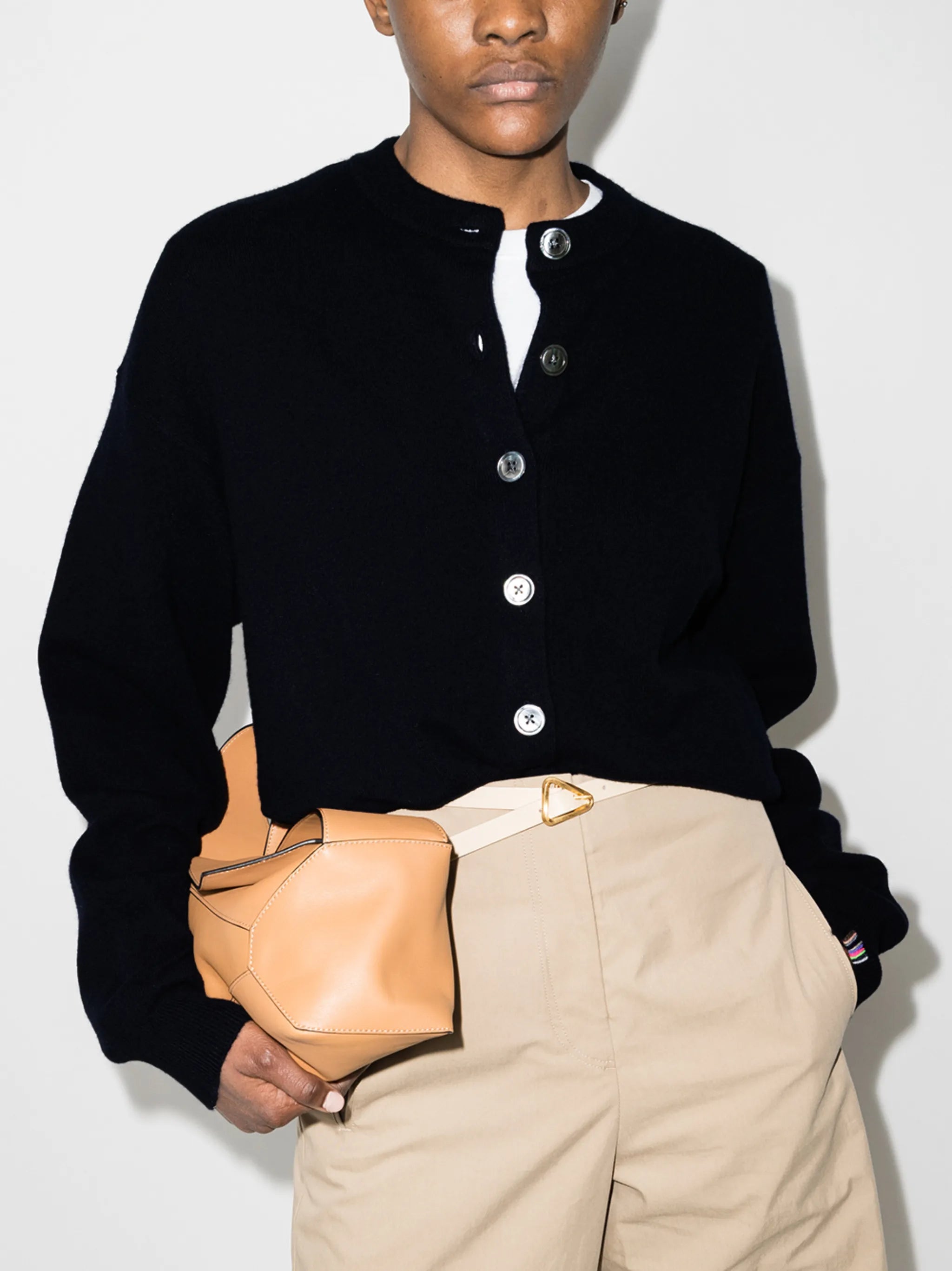 button-up cashmere-blend cardigan