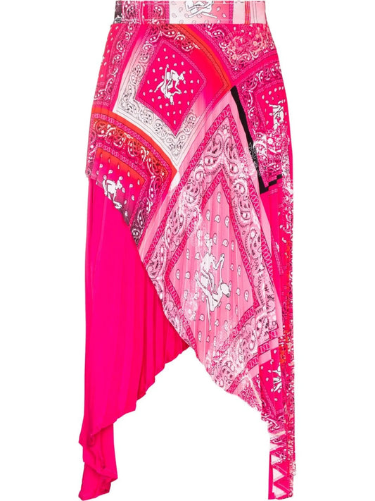 bandana-print pleated skirt