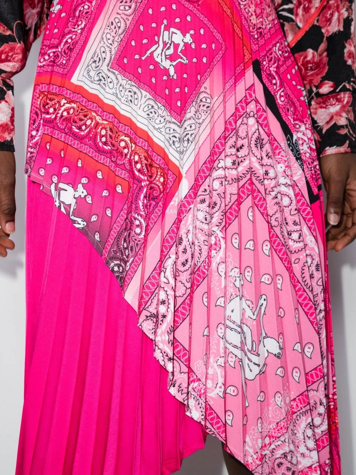 bandana-print pleated skirt