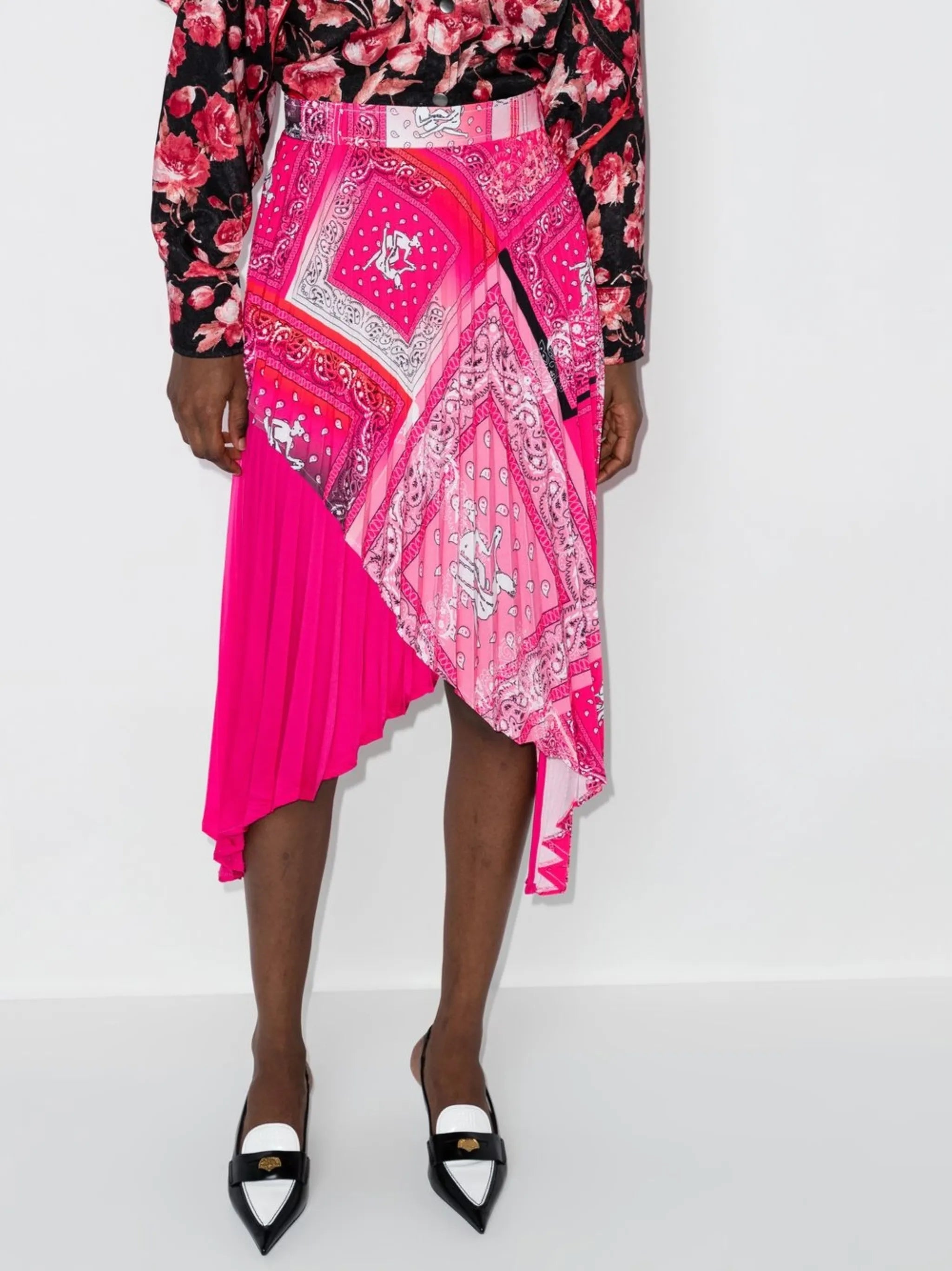 bandana-print pleated skirt