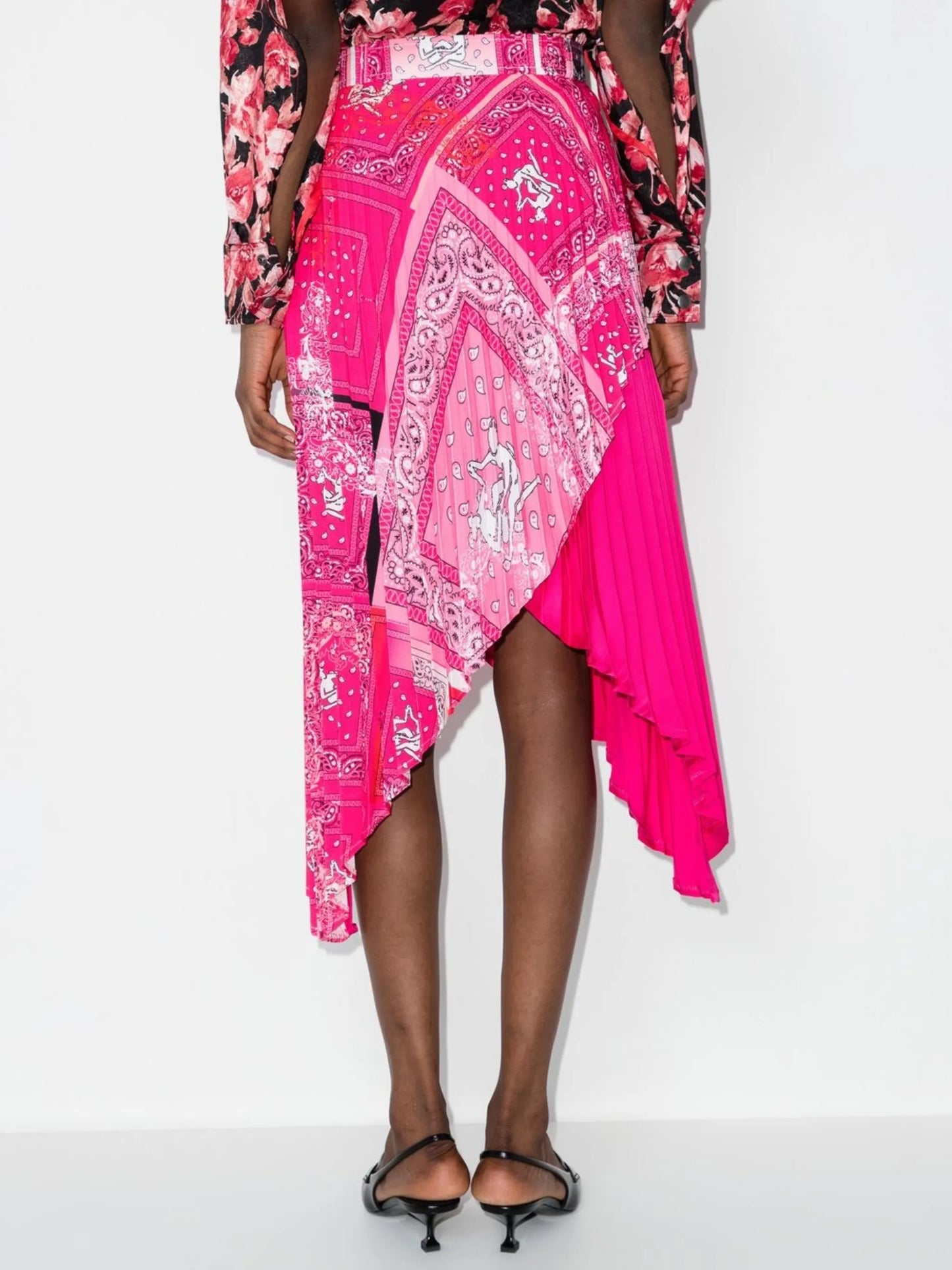 bandana-print pleated skirt