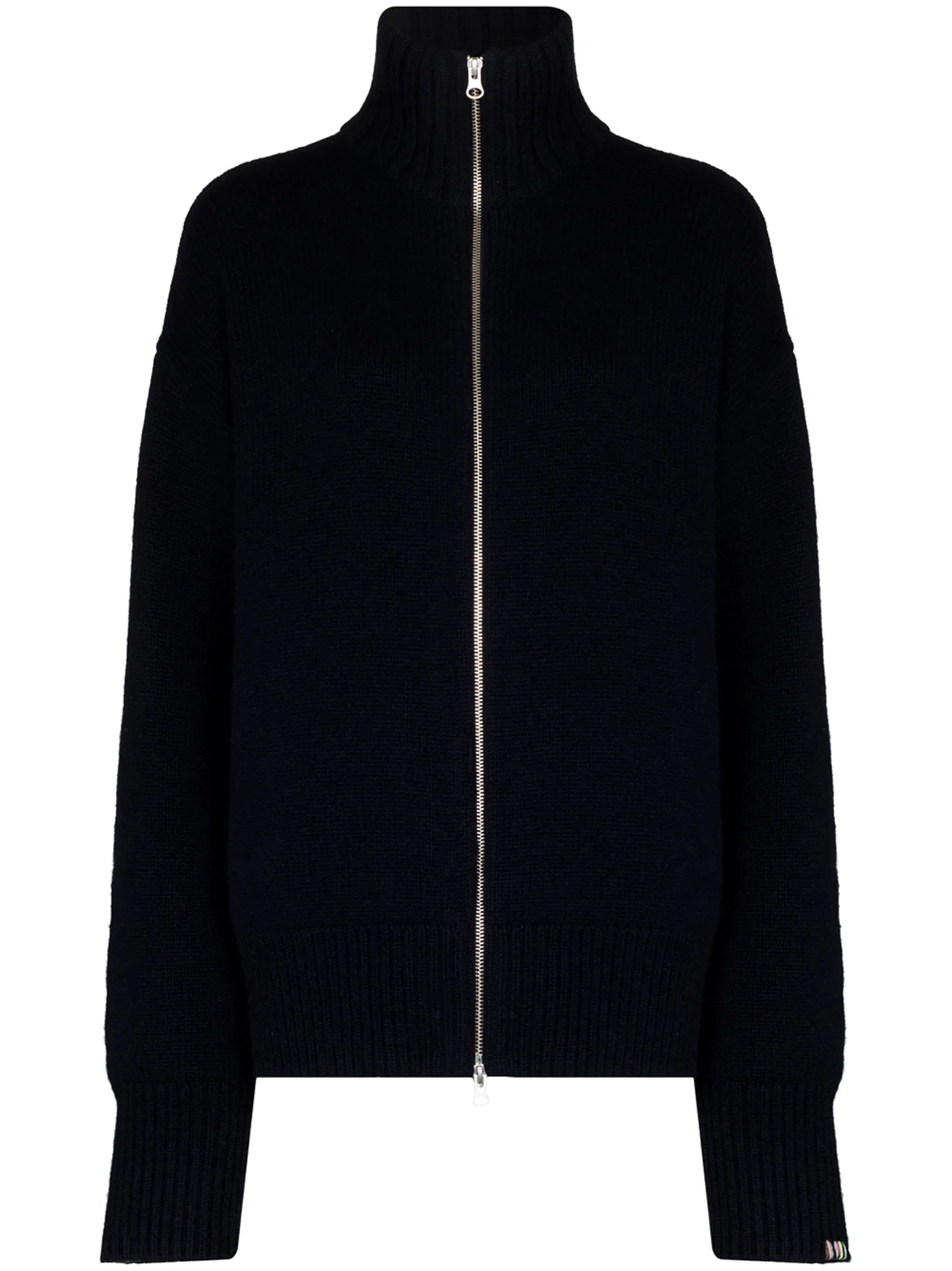 zip-detail cashmere-blend cardigan