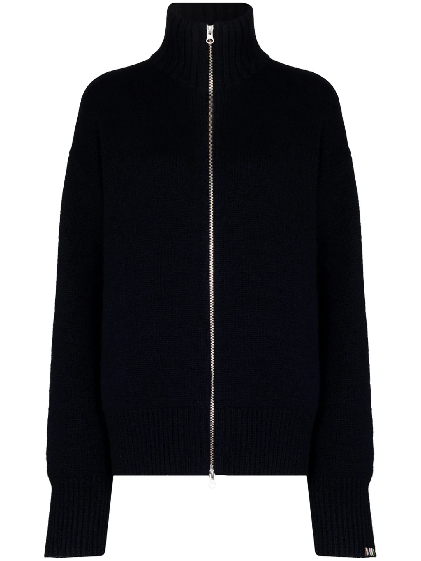 zip-detail cashmere-blend cardigan