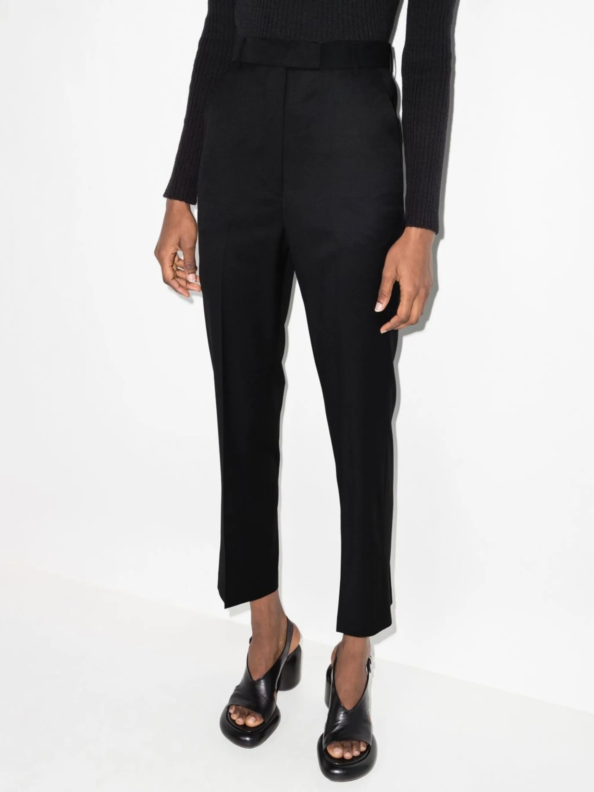 high-rise tailored trousers