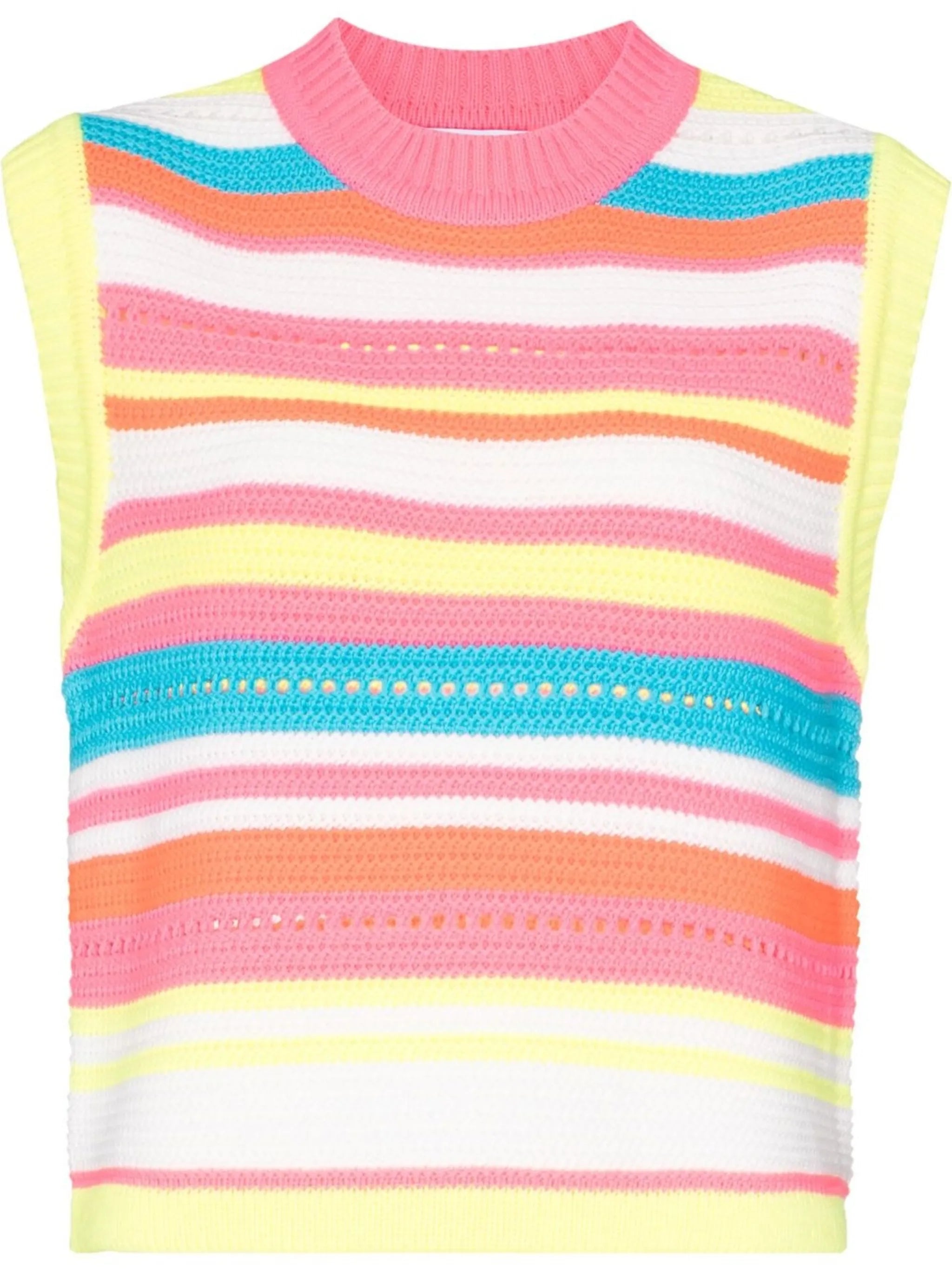 striped knitted vest