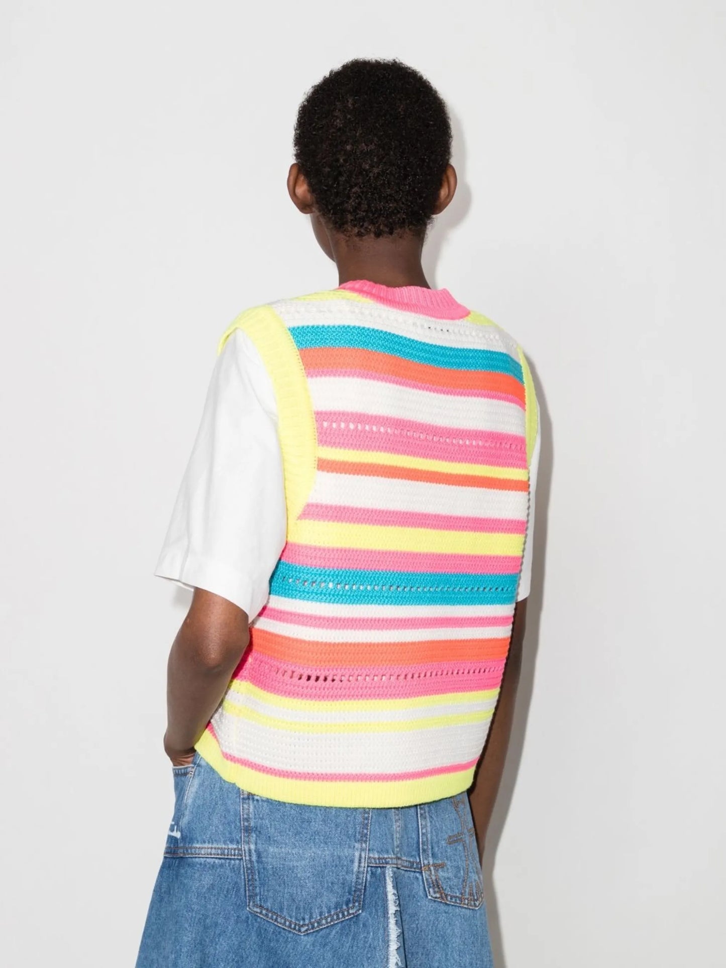 striped knitted vest