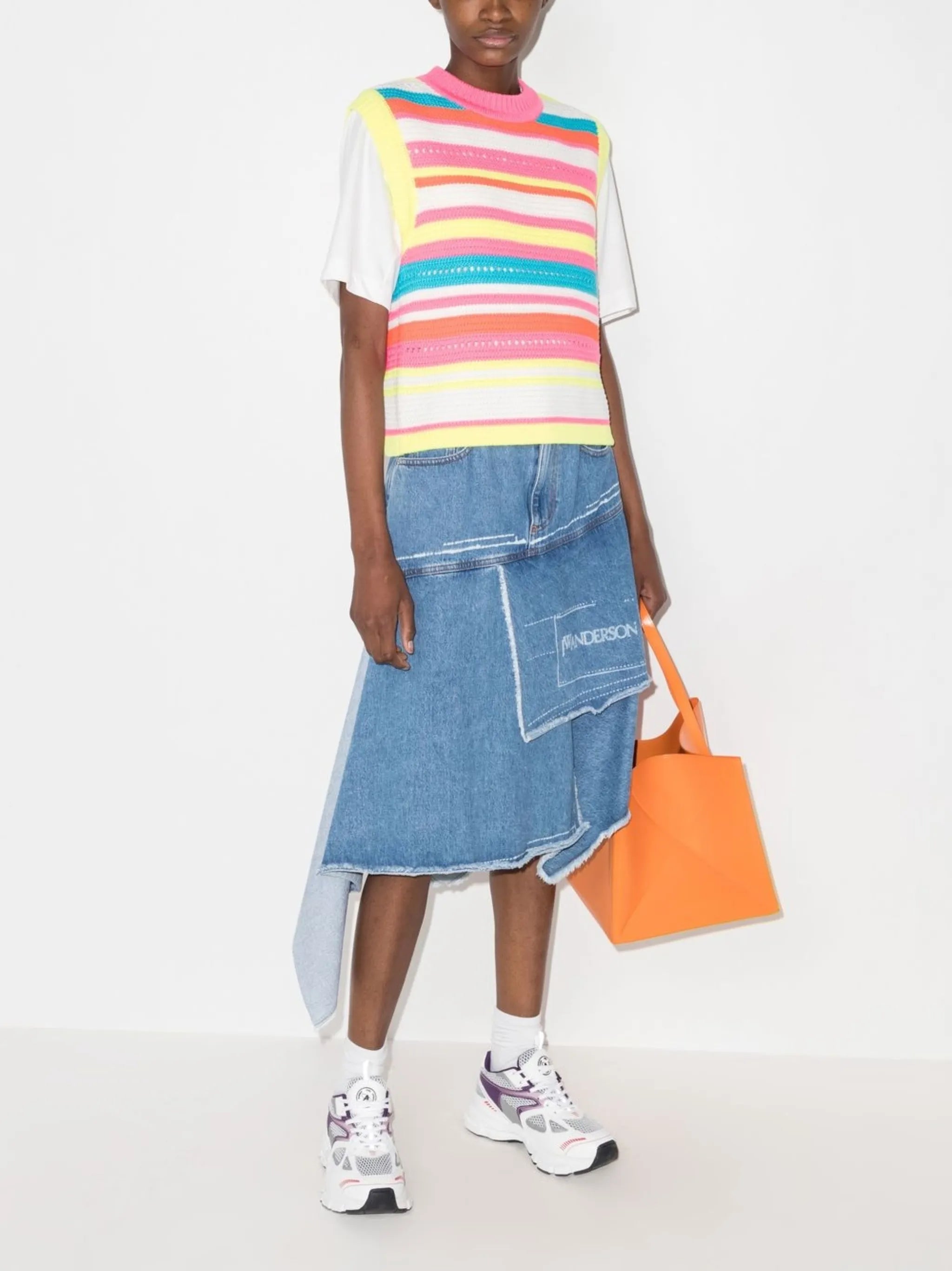 striped knitted vest