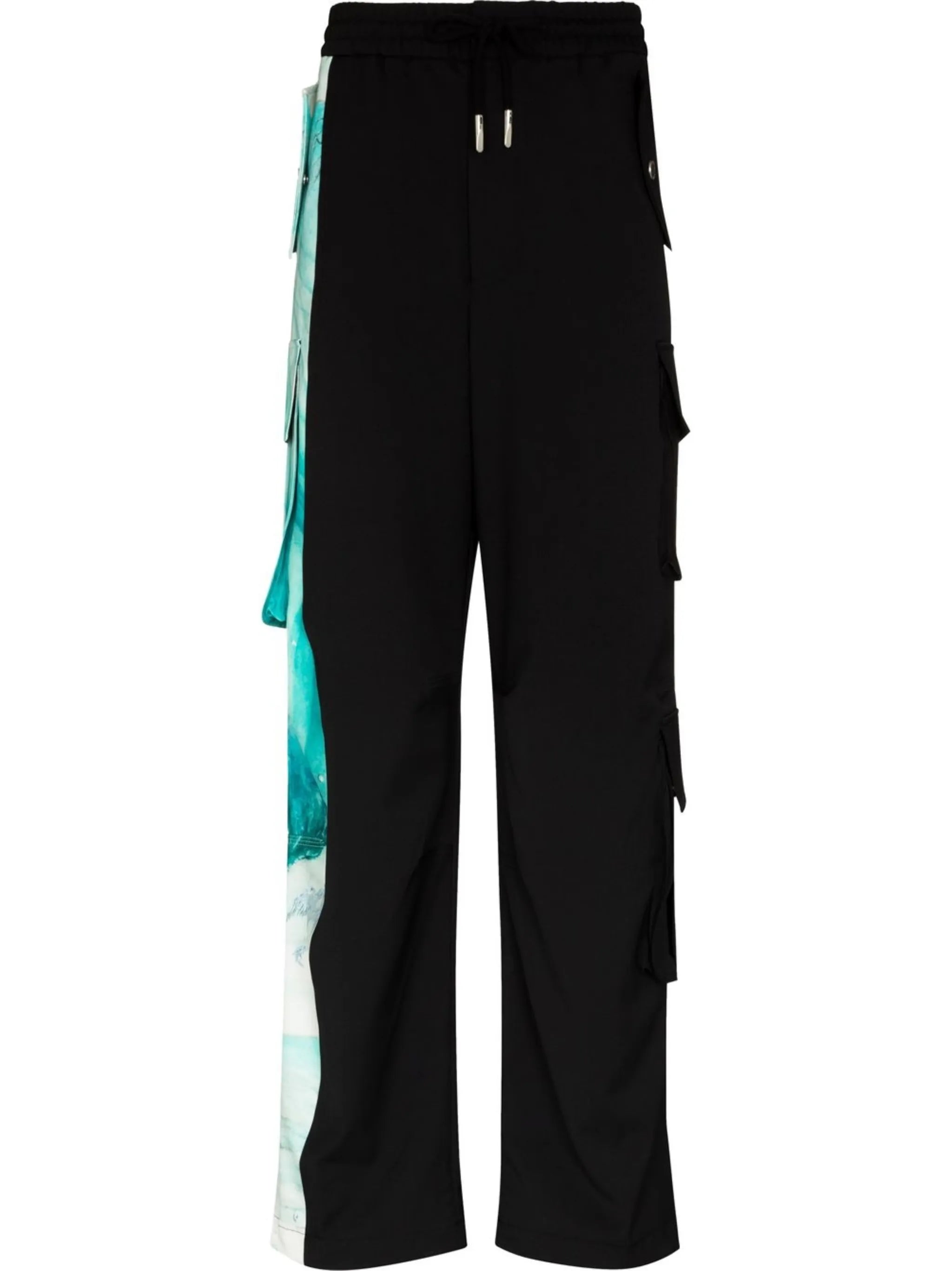 panelled drawstring cargo pants