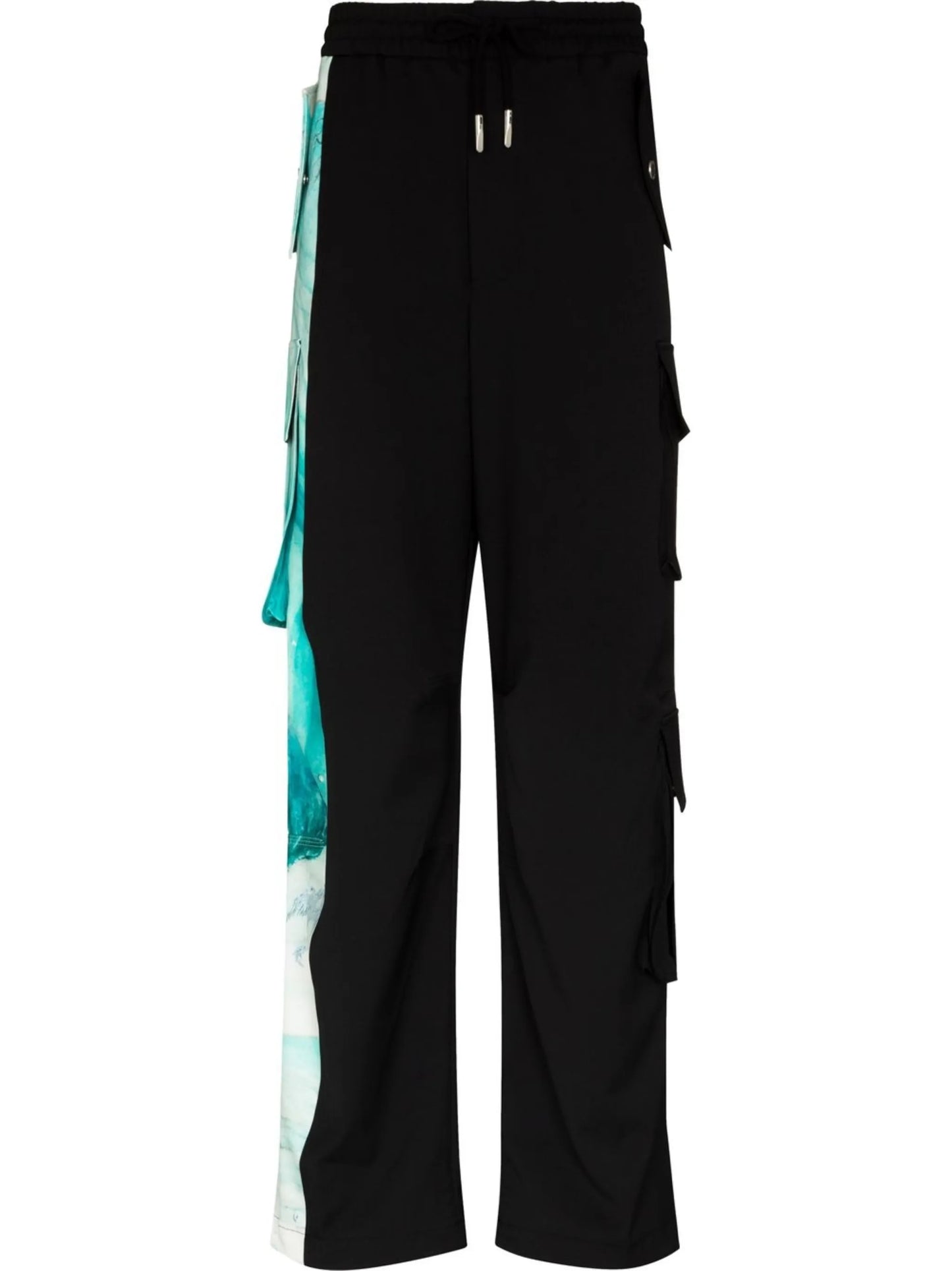 panelled drawstring cargo pants