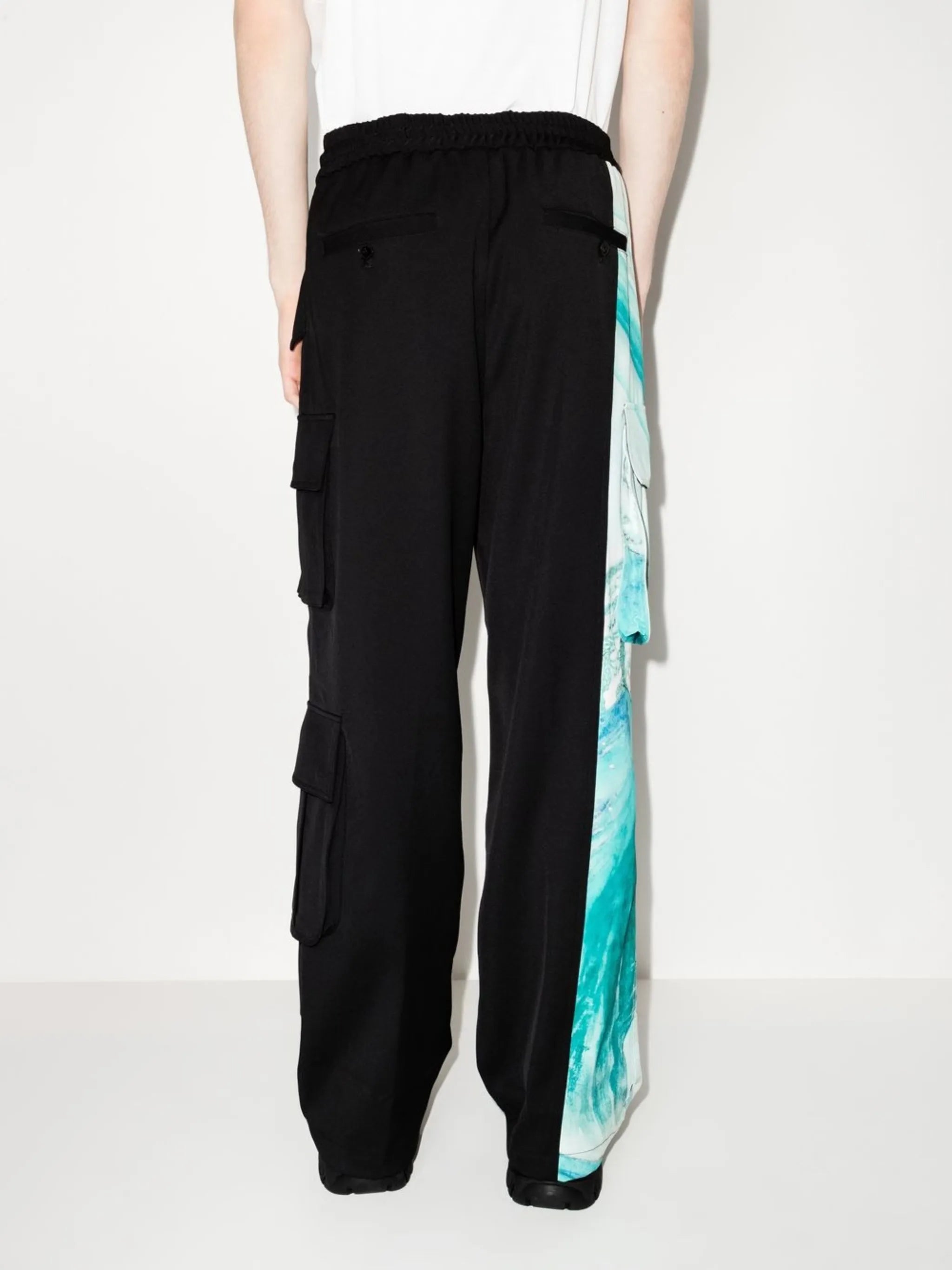 panelled drawstring cargo pants