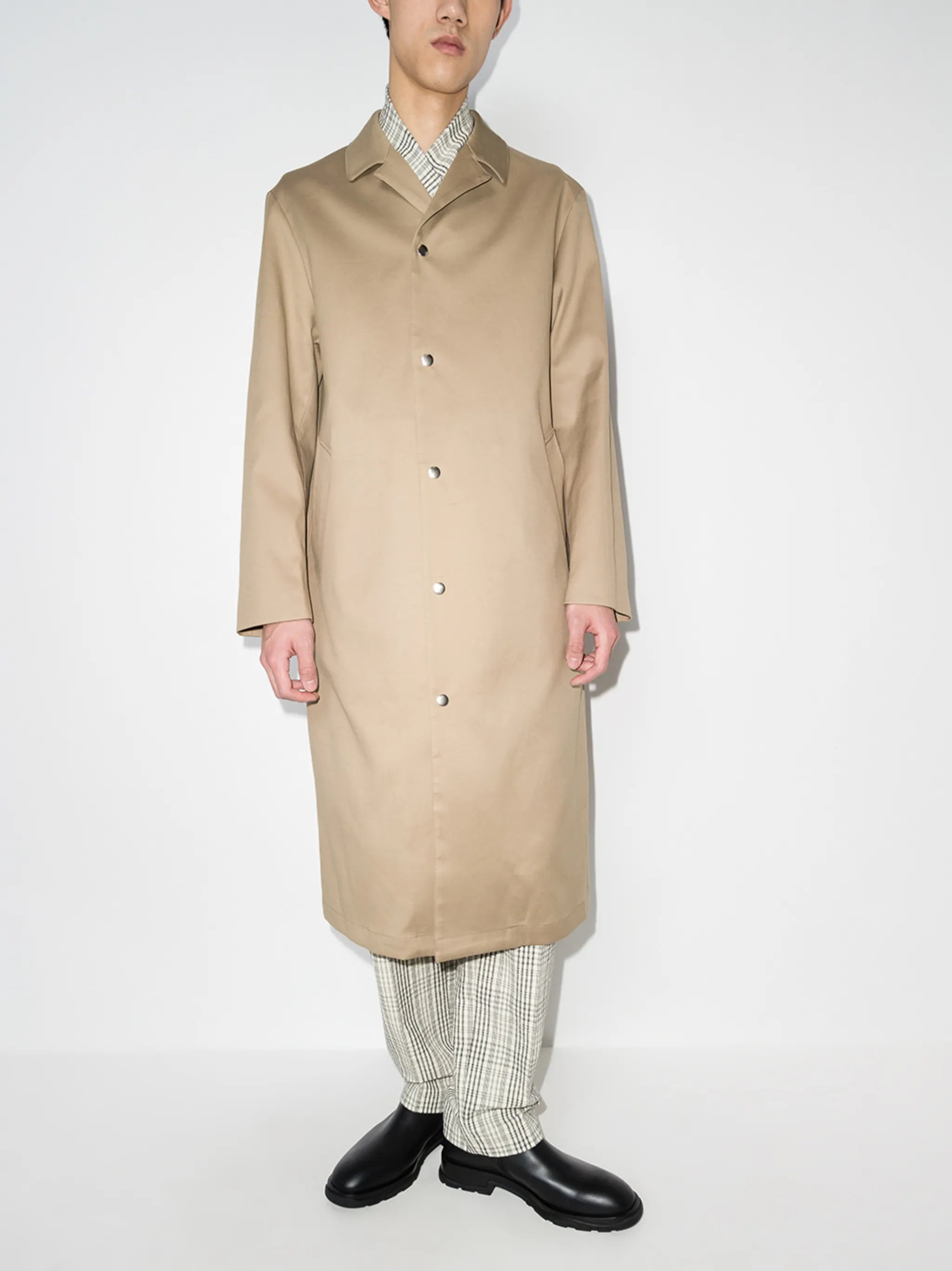 single-breasted cotton coat