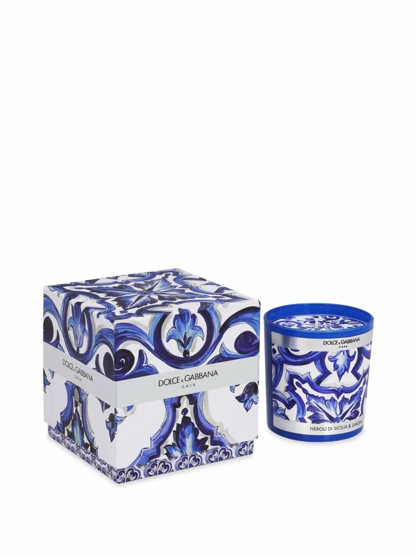 Blu Mediterraneo-print scented candle (250g)