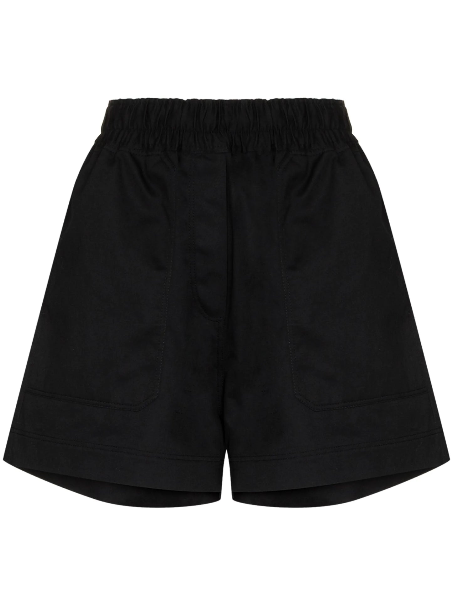 Drill elasticated-waist shorts