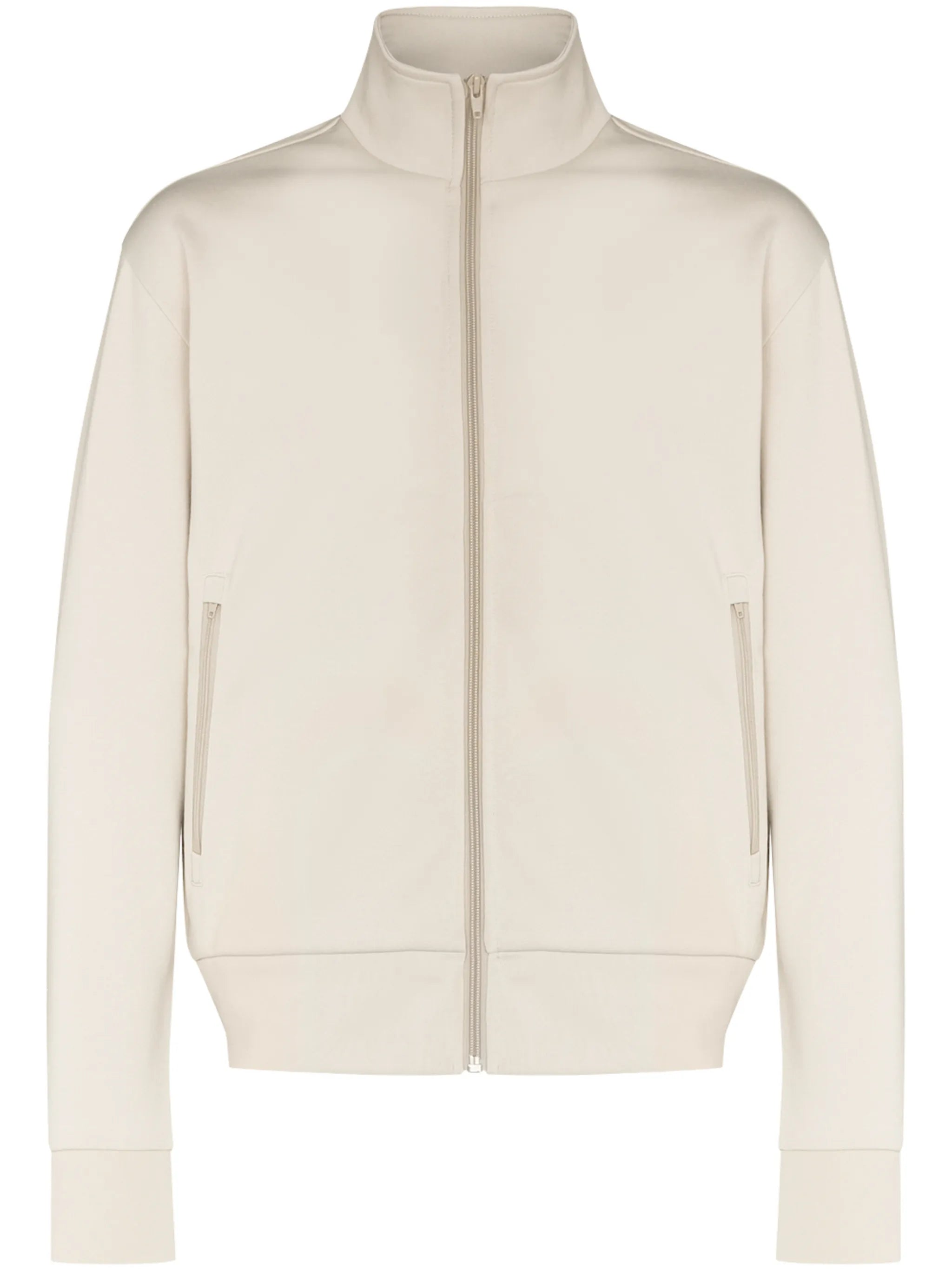 zip-up high-neck sweatshirt