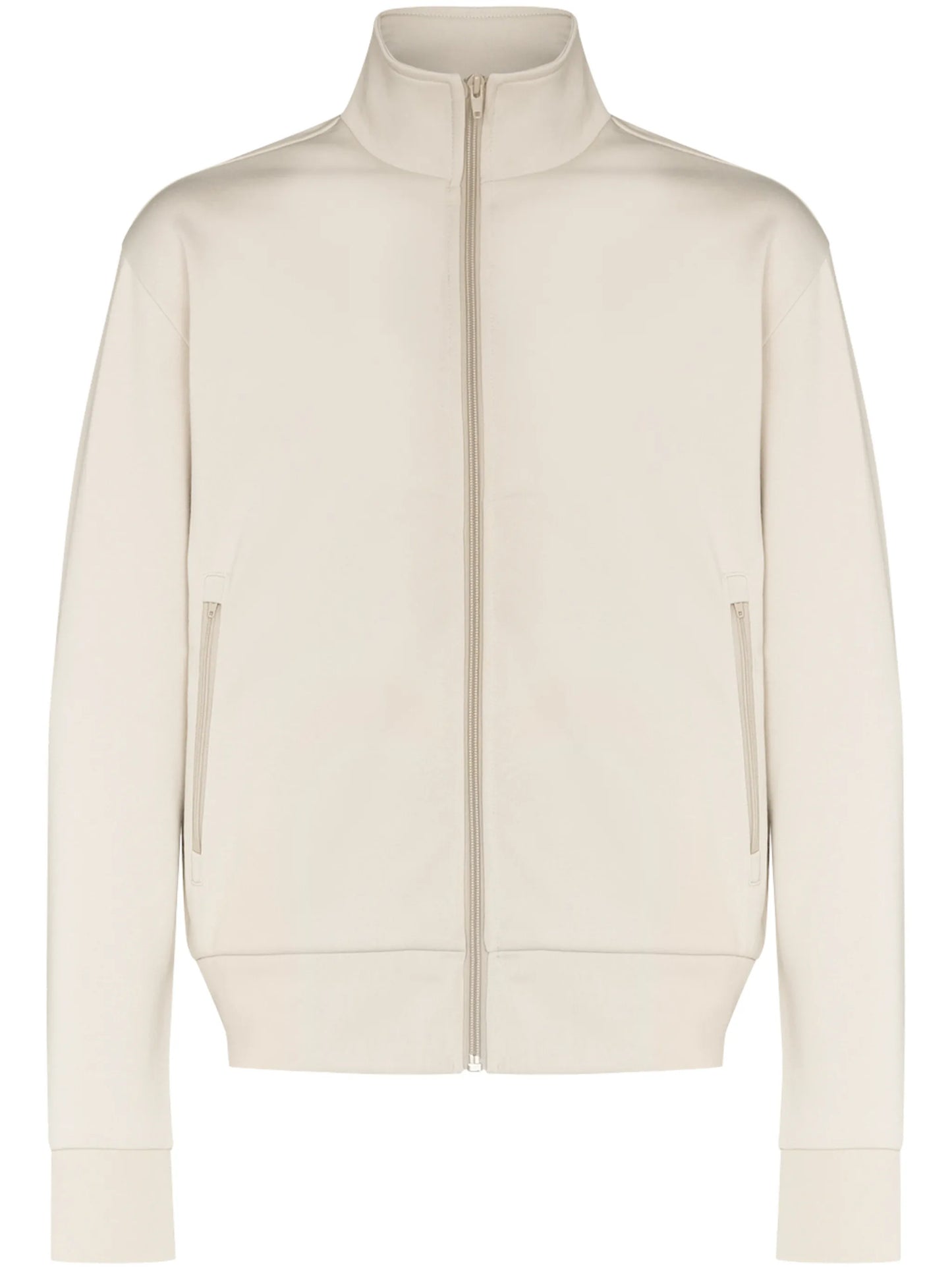 zip-up high-neck sweatshirt