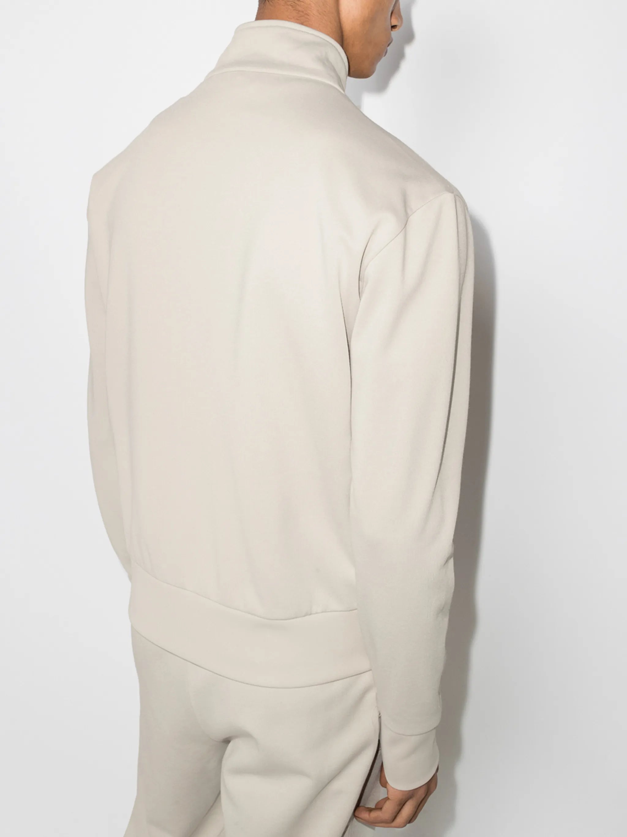 zip-up high-neck sweatshirt