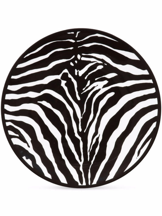 zebra-print porcelain charger plate (31cm)
