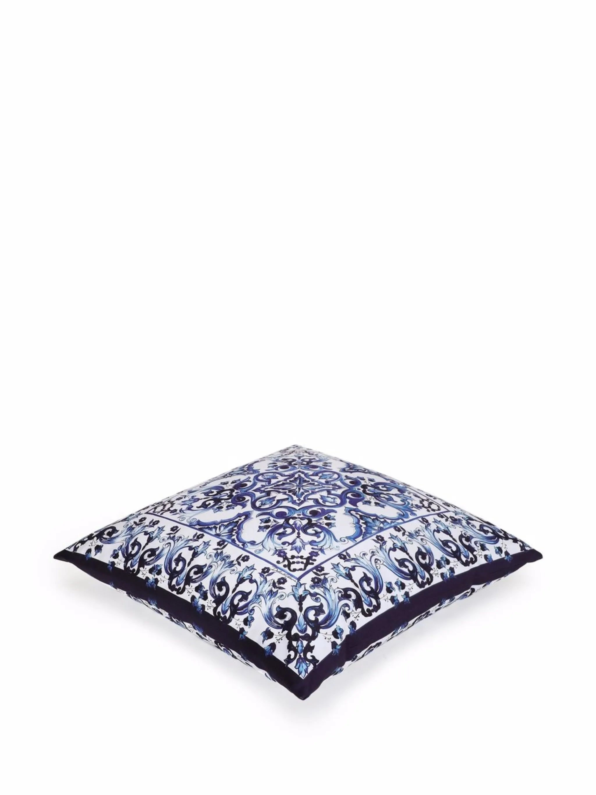 medium Blu Mediterraneo-print duchesse cotton cushion