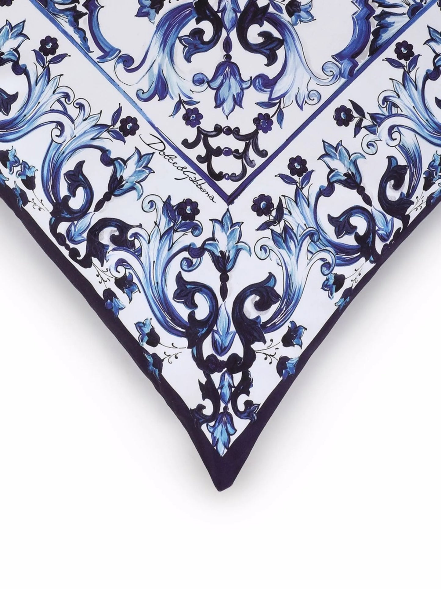 medium Blu Mediterraneo-print duchesse cotton cushion