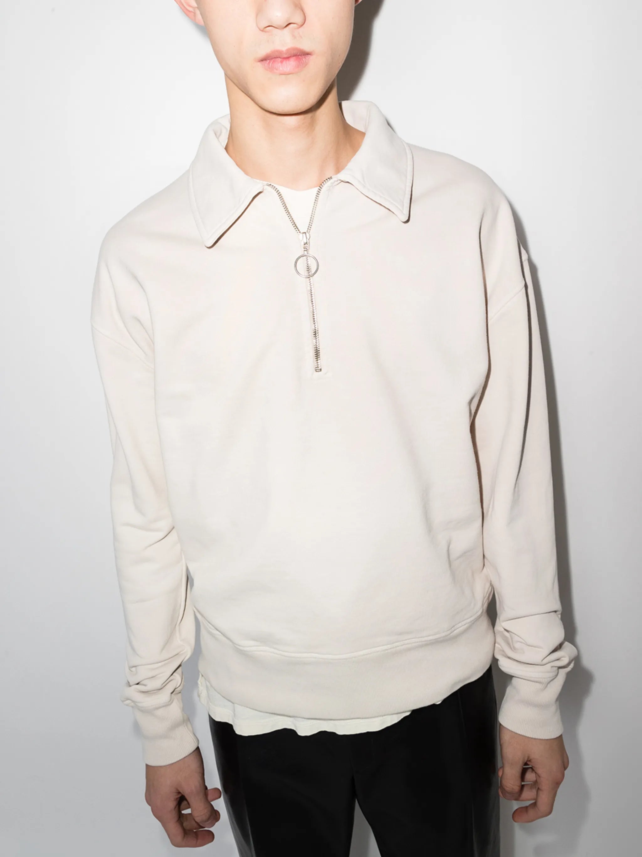 half-zip organic cotton sweatshirt
