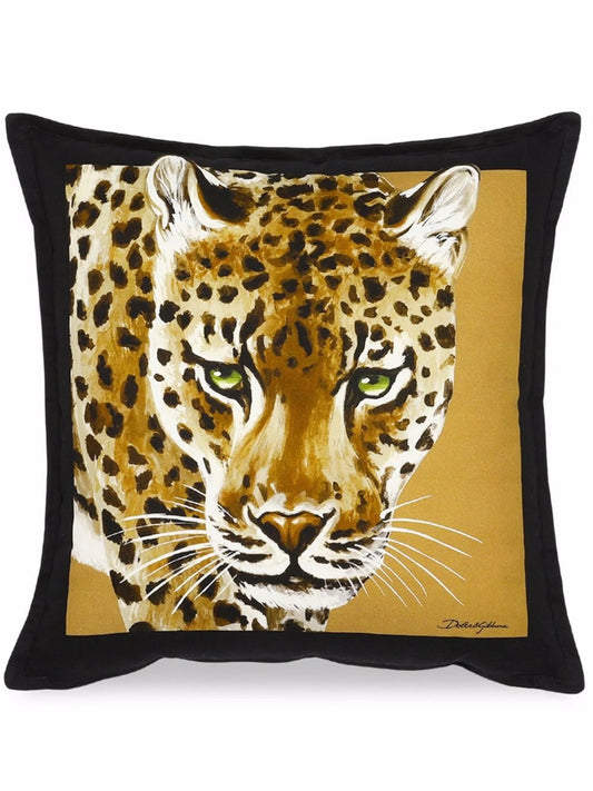 small Leopardo-print canvas cushion