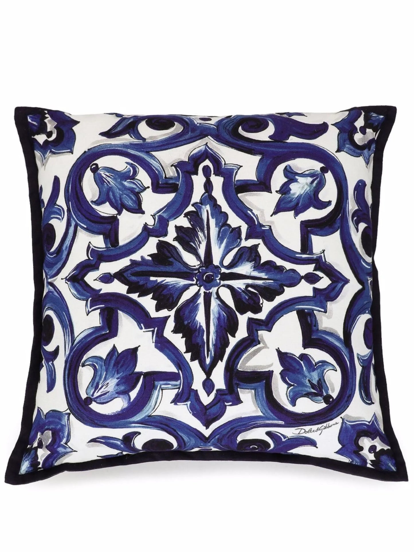 small Blu Mediterraneo-print canvas cushion