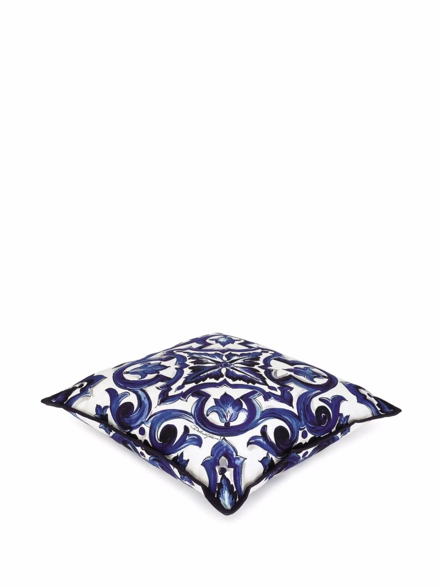 small Blu Mediterraneo-print canvas cushion