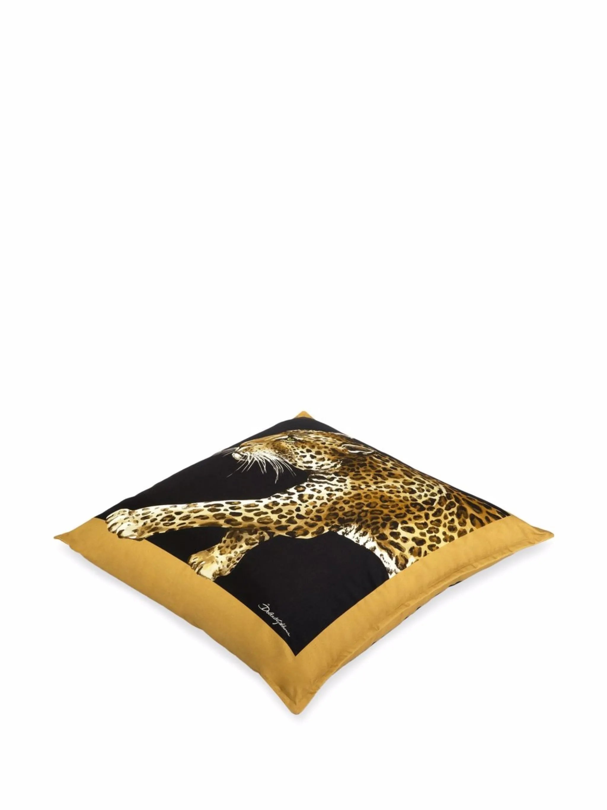 medium Leopardo-print canvas cushion