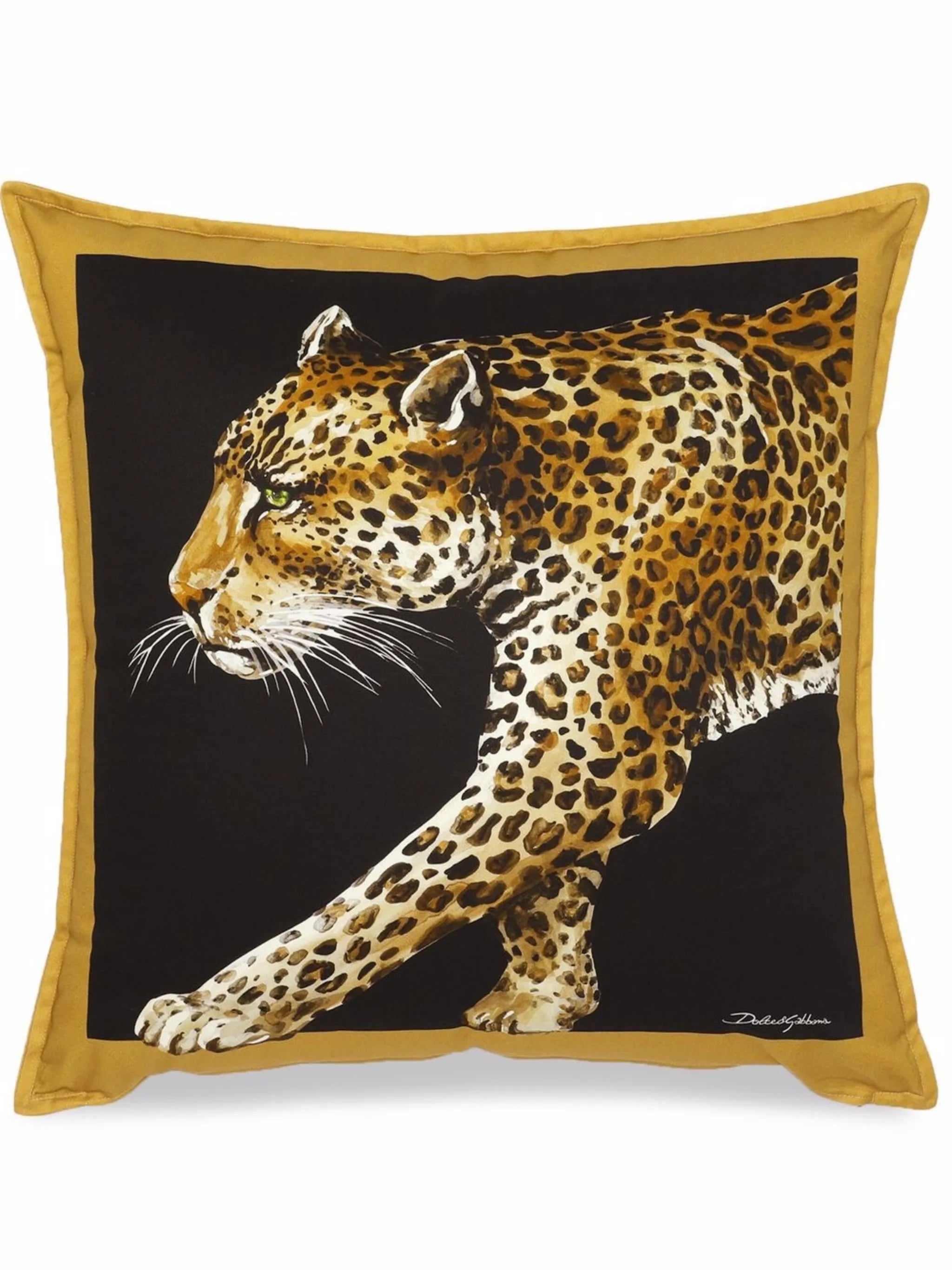 medium Leopardo-print canvas cushion
