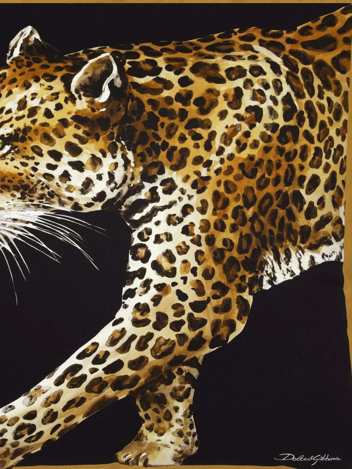 medium Leopardo-print canvas cushion