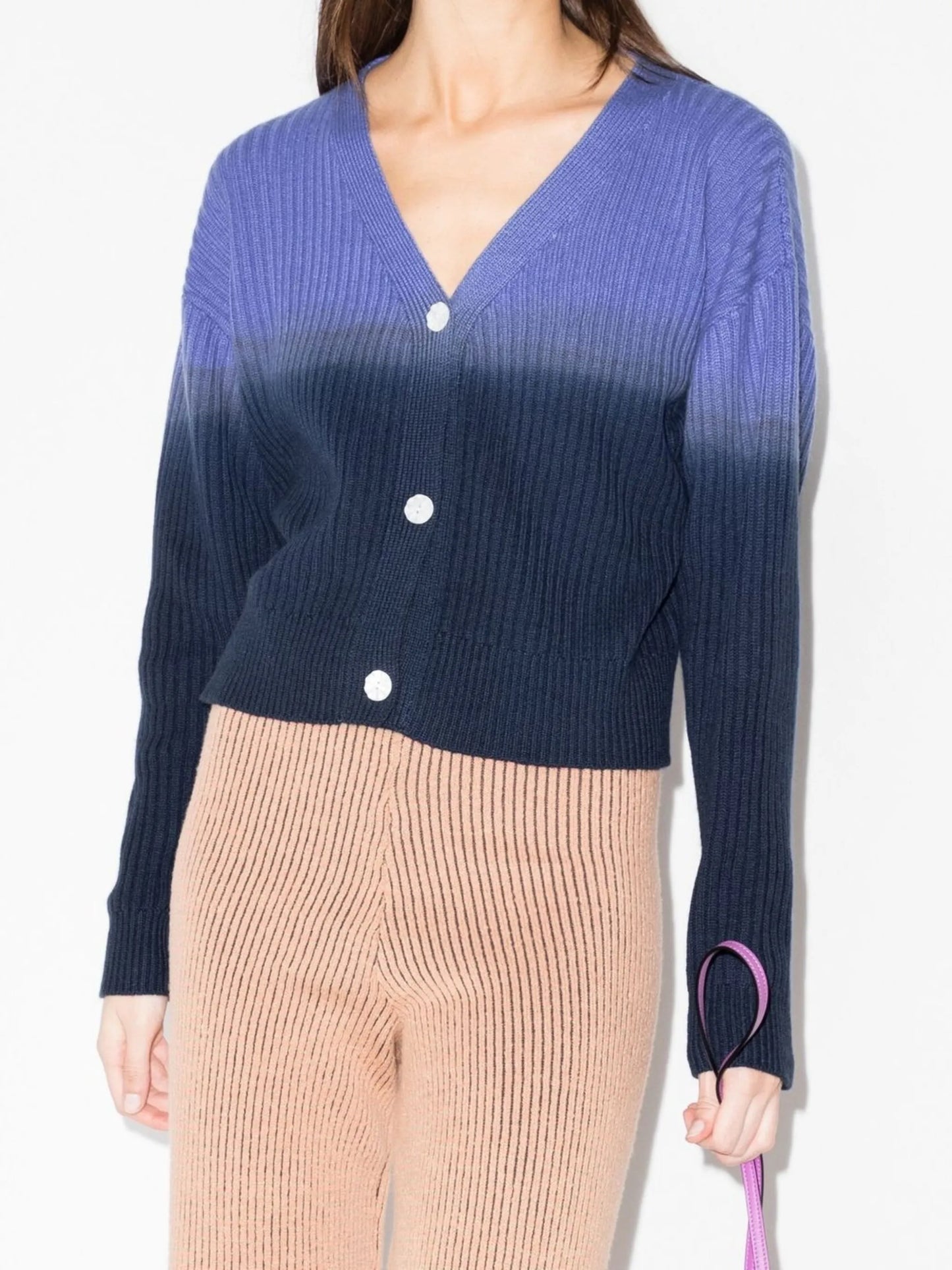 tie-dye ribbed cardigan