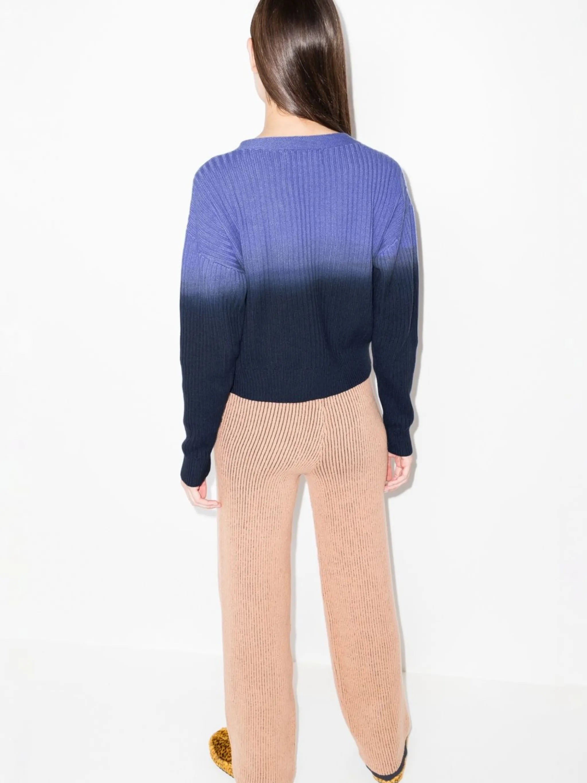 tie-dye ribbed cardigan