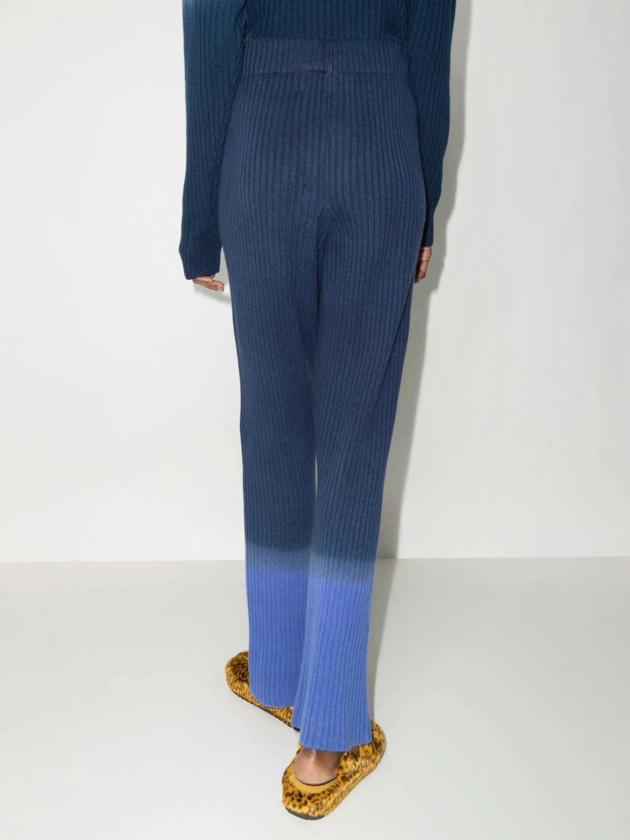 ombré ribbed cashmere trousers