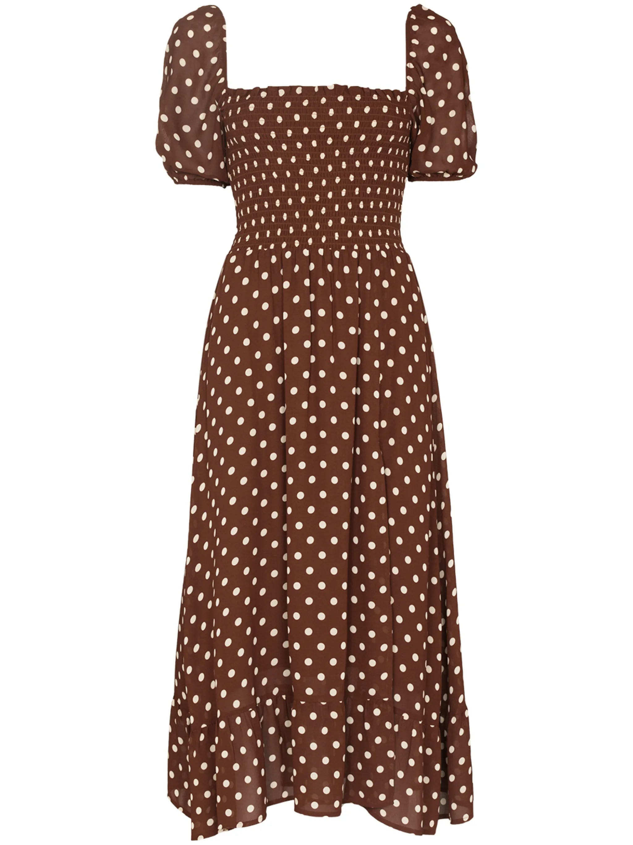 Meadow polka-dot midi dress