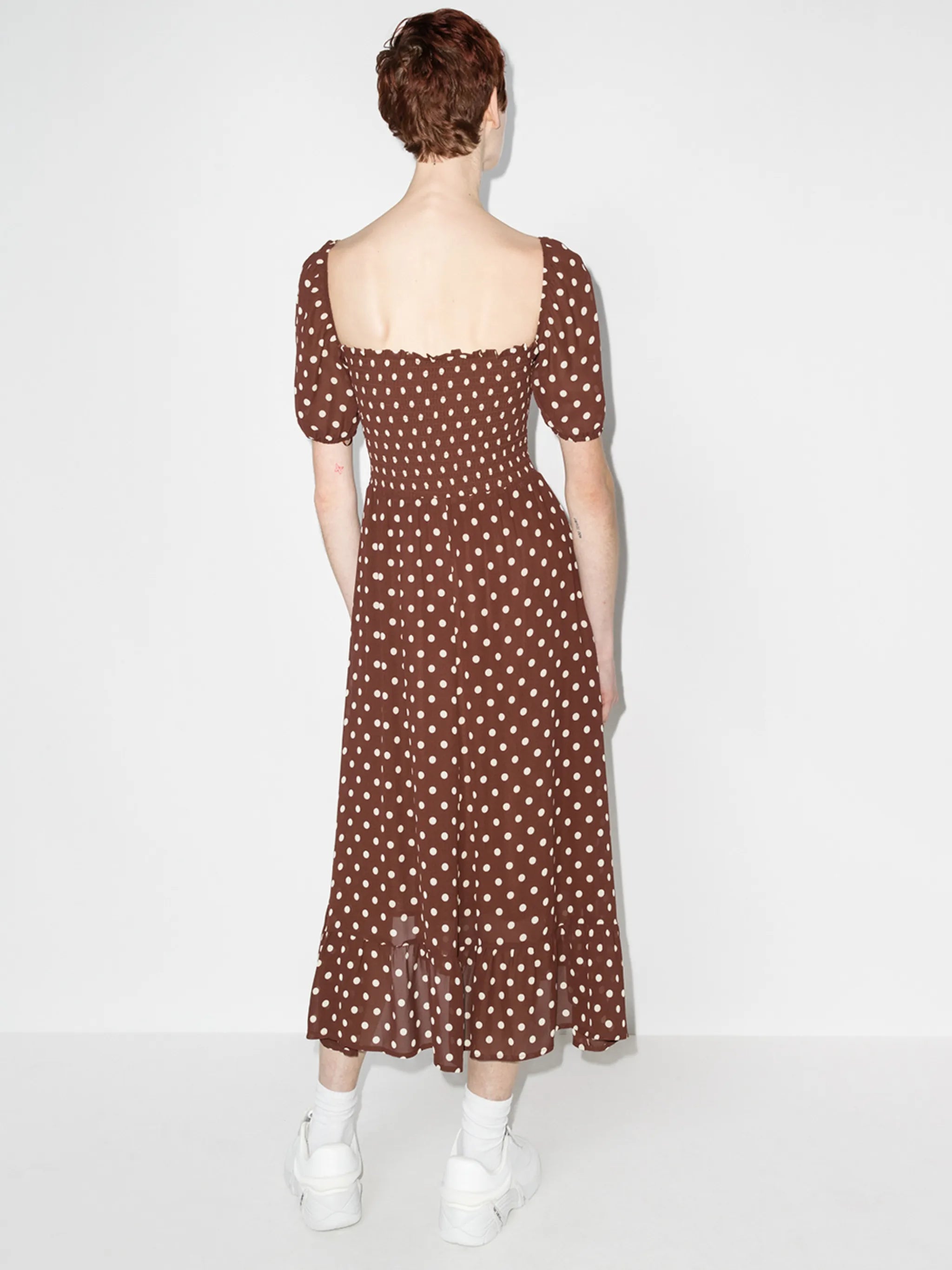 Meadow polka-dot midi dress