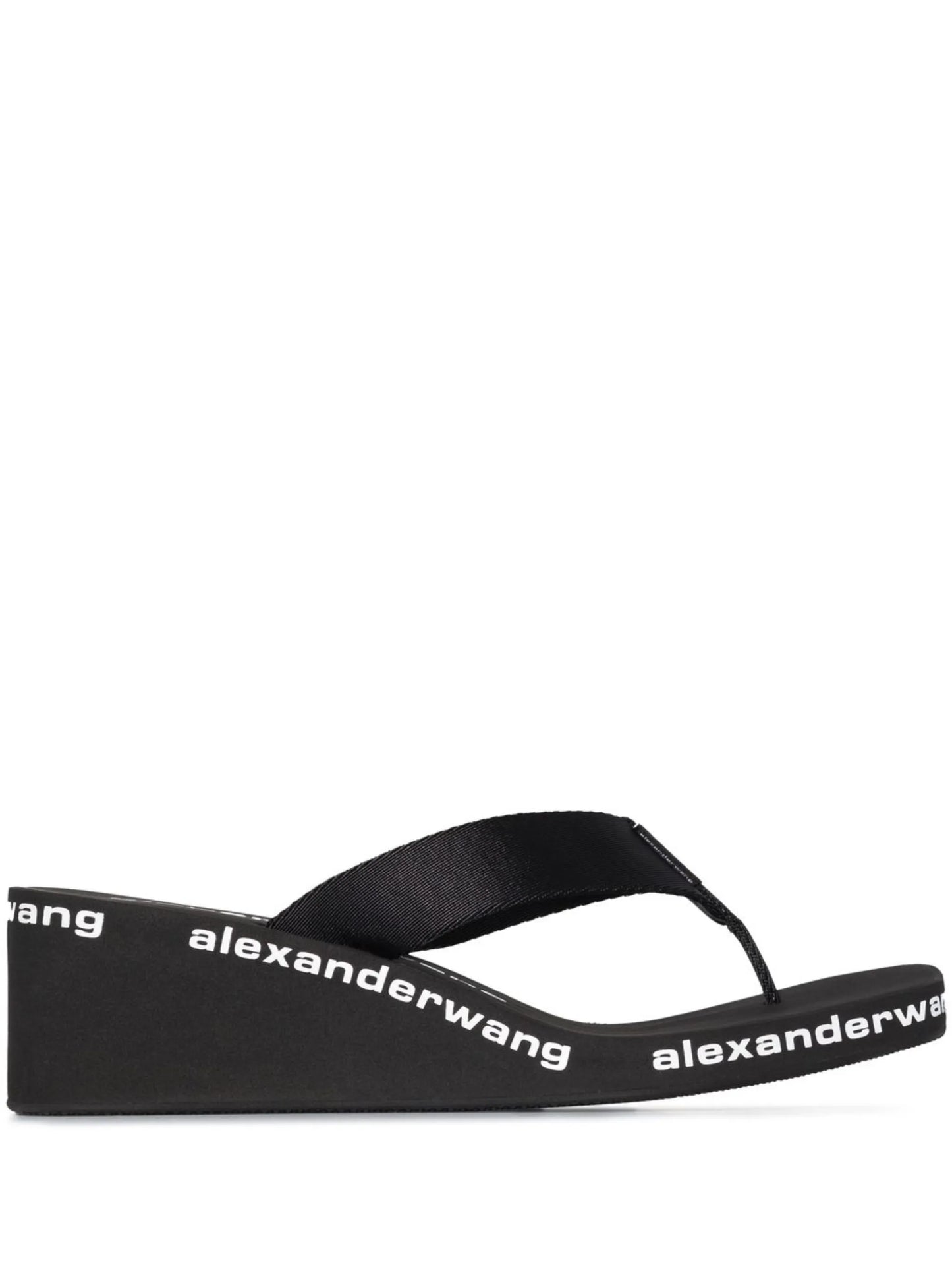 logo-print wedge flip flops